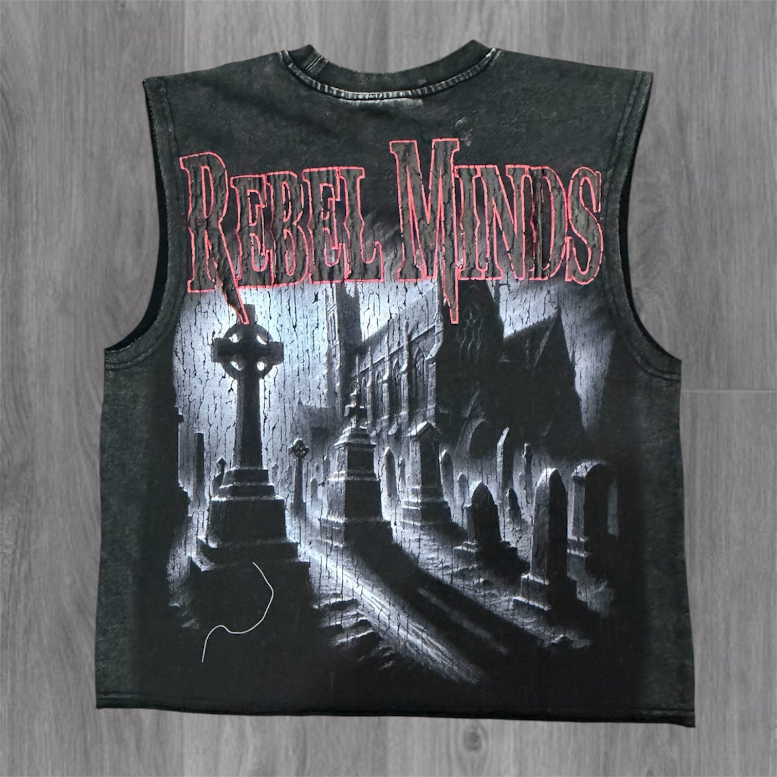 Dust Born Sleeveless Tee - Black - 11023