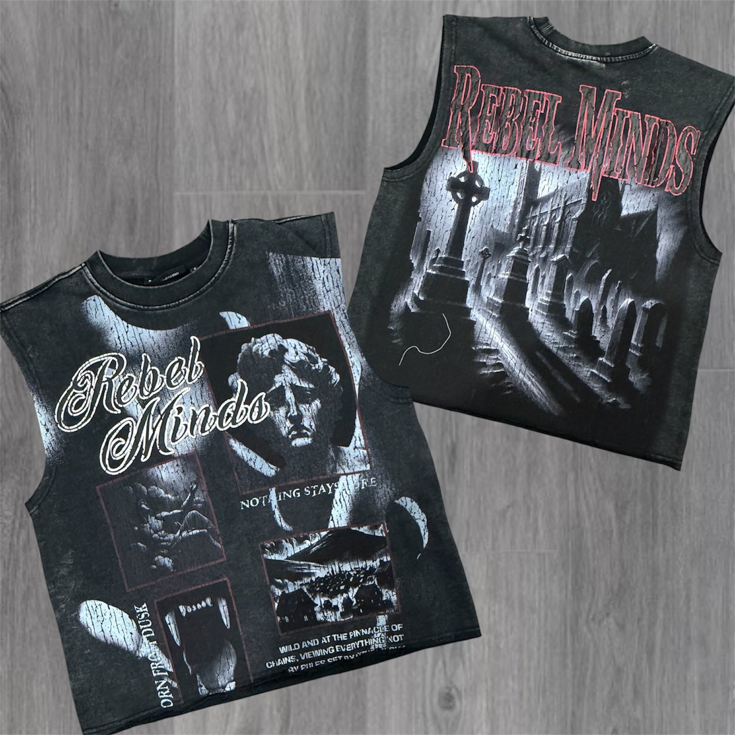 Dust Born Sleeveless Tee - Black - 11023
