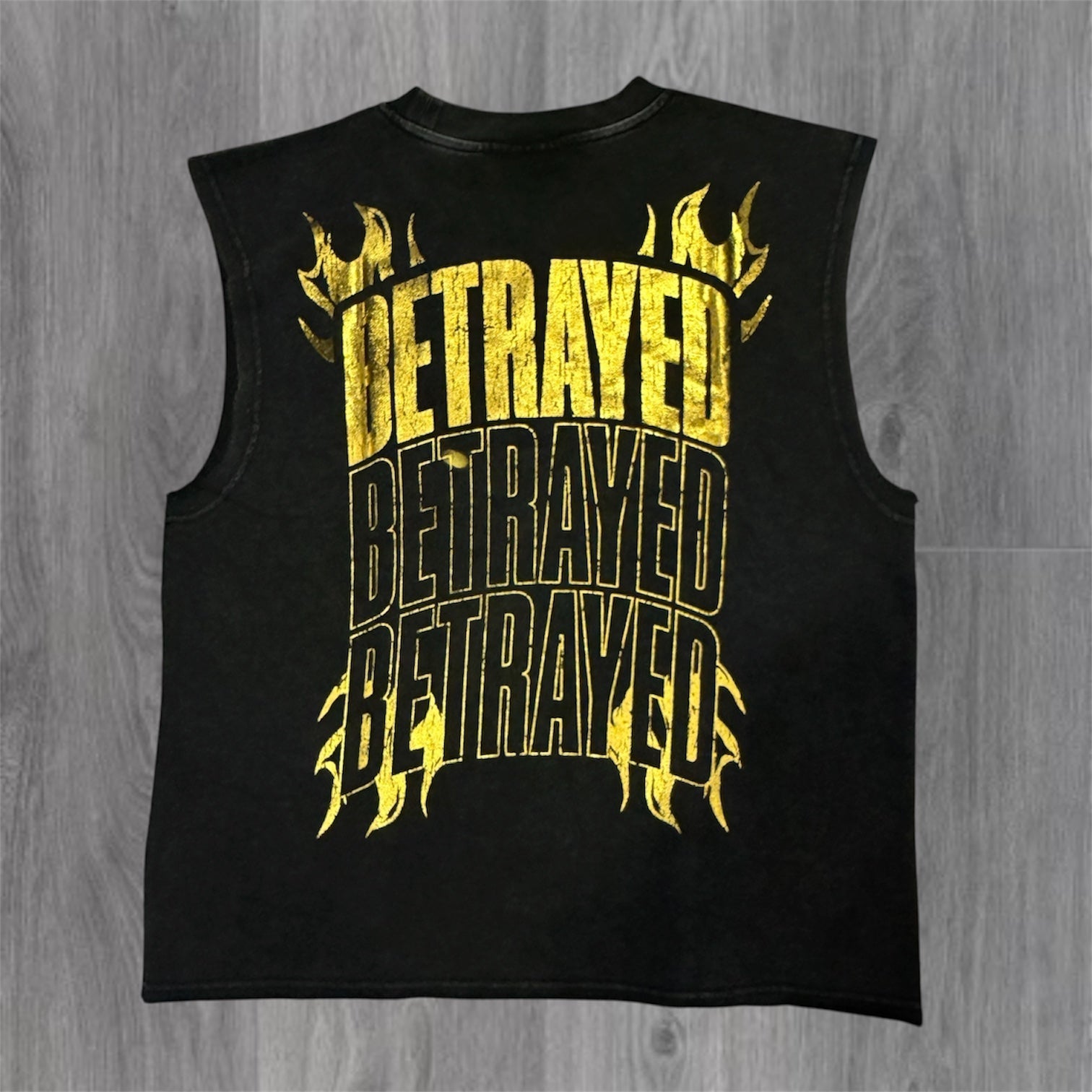 Divine Sleeveless Tee - Black - 11022