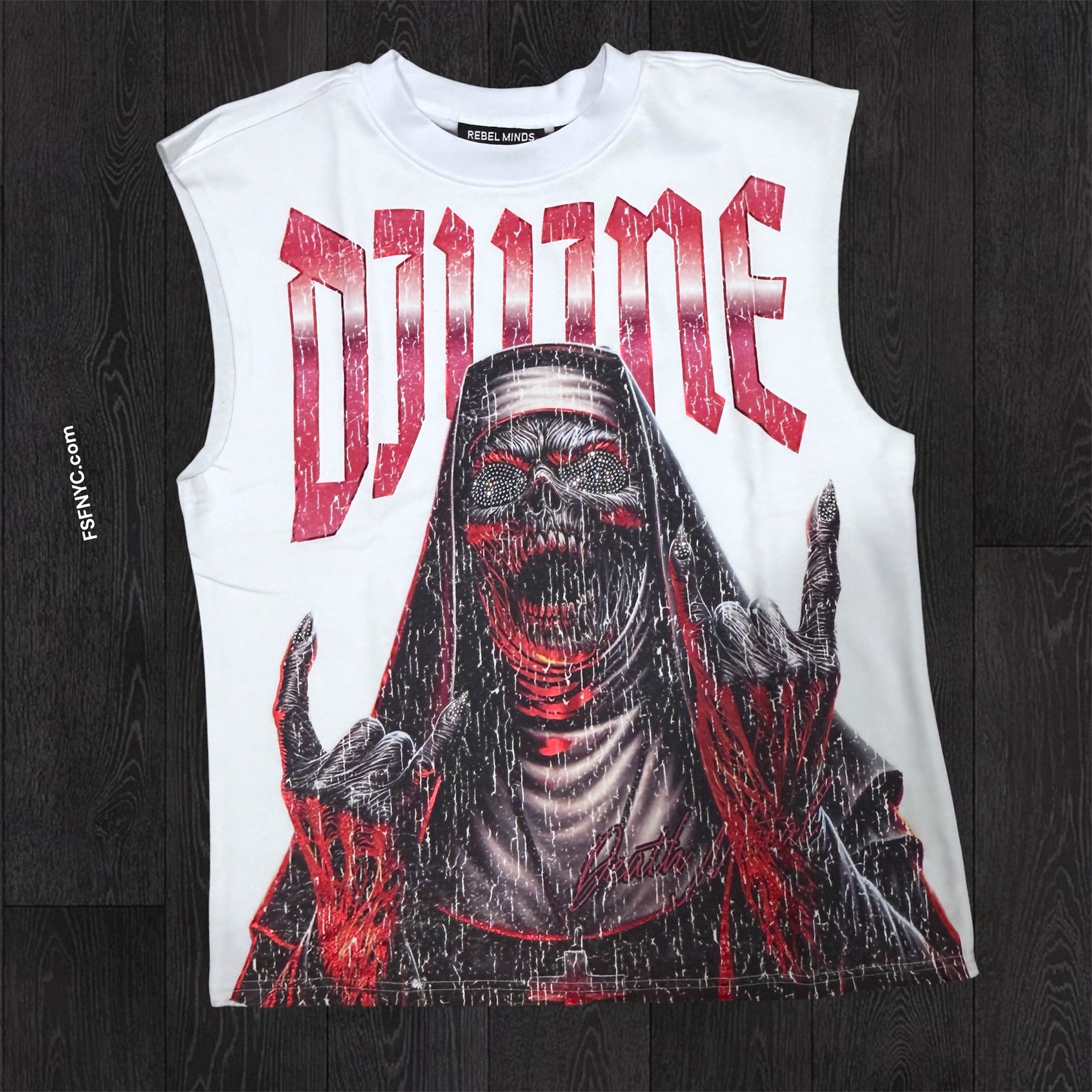 Divine Sleeveless Tee - White - 11022