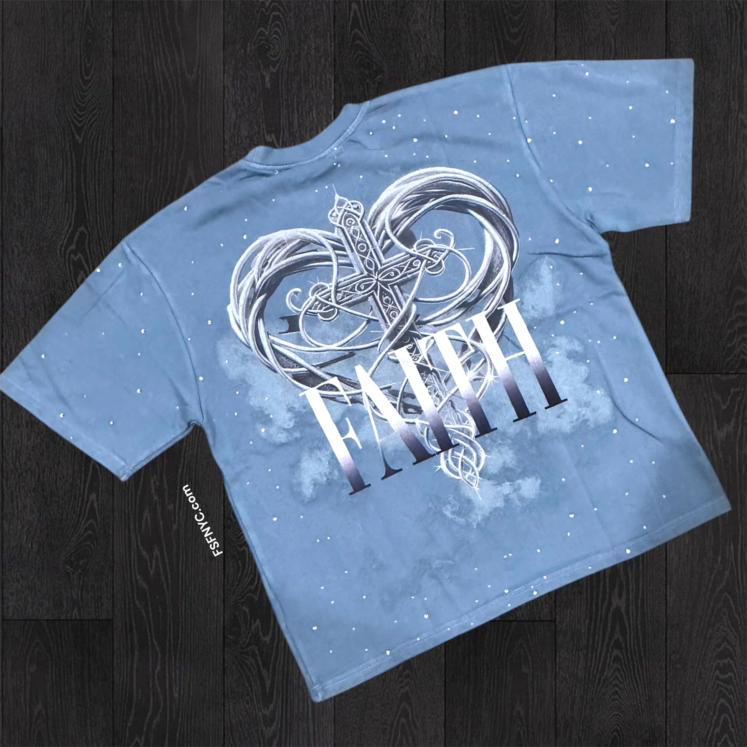 Rebel - Faith Medusa Tee - Ash Blue - 11196