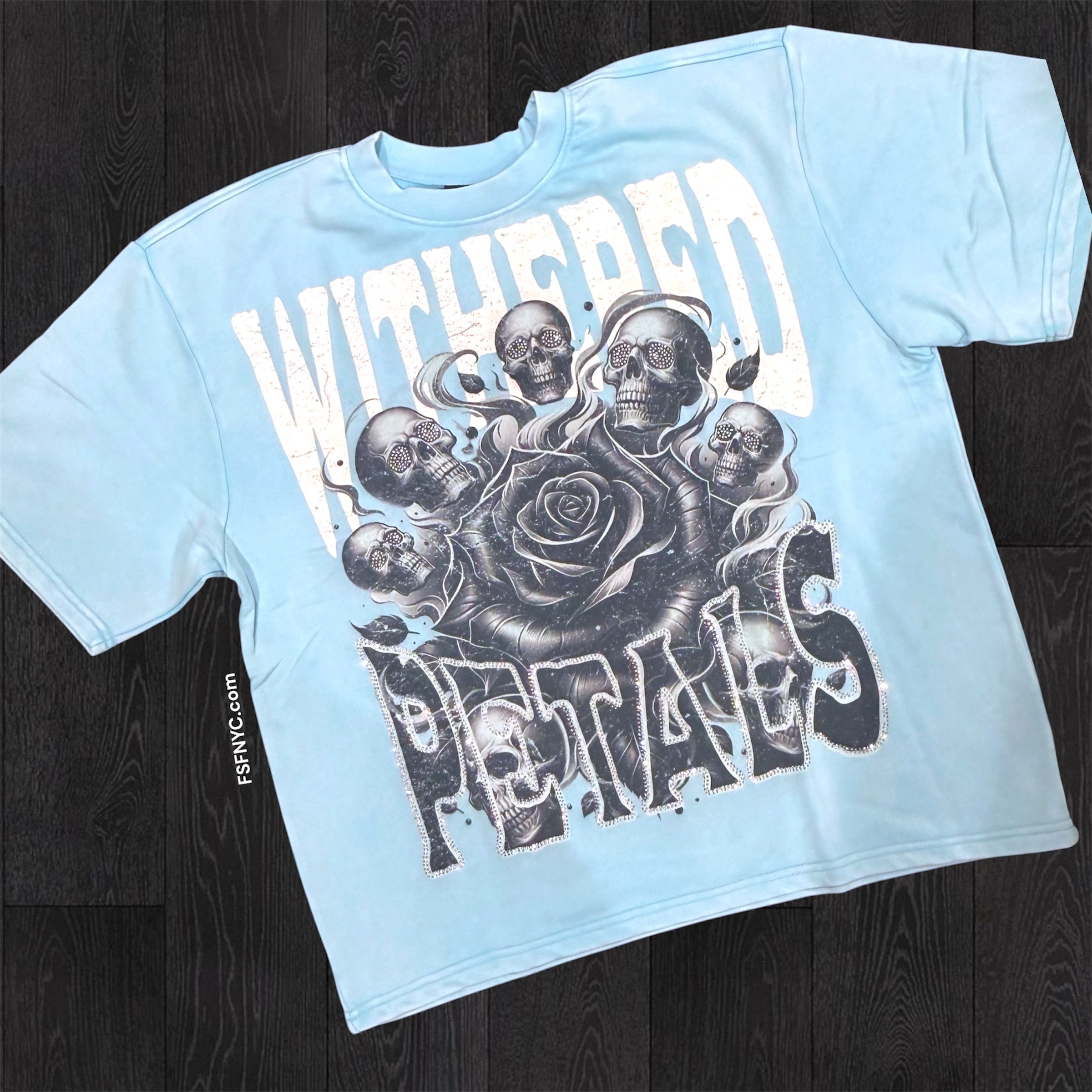 Withered Petals T-shirt - Lt Blue - 11132