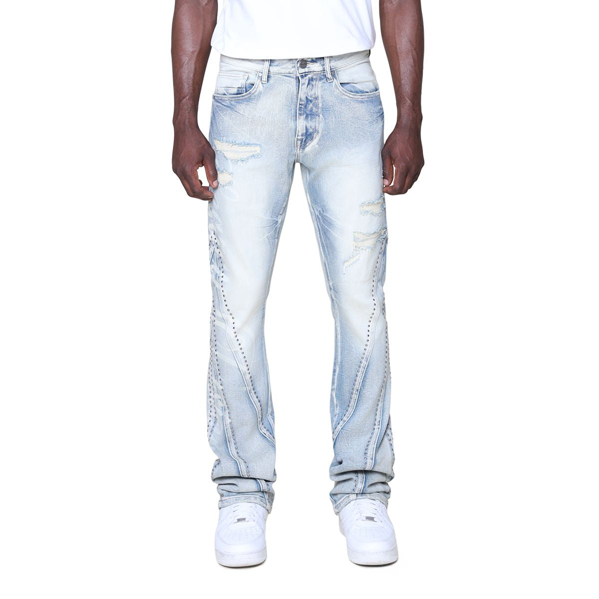 Rise - Flare Studded Denim - CAS.Blue - 25637
