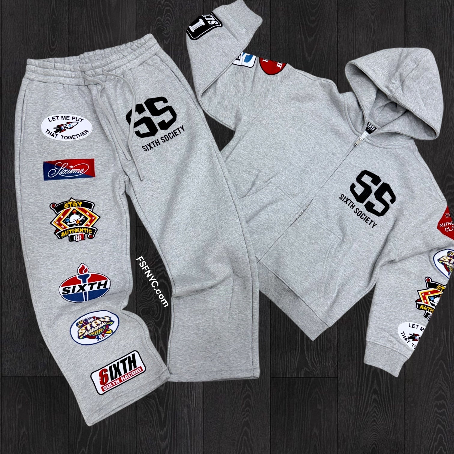 Sixth Society - OverSize Patch Work Set - Grey