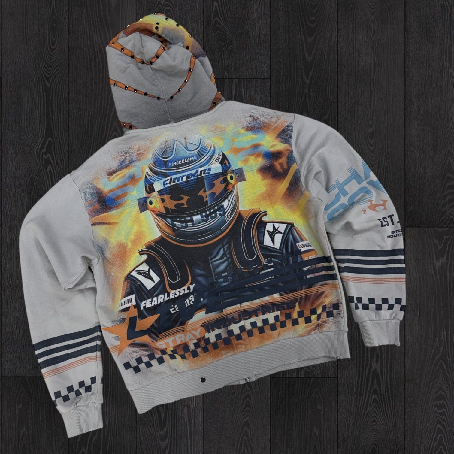 Stray - Fearless Crystal Hoodie - Grey - 1615