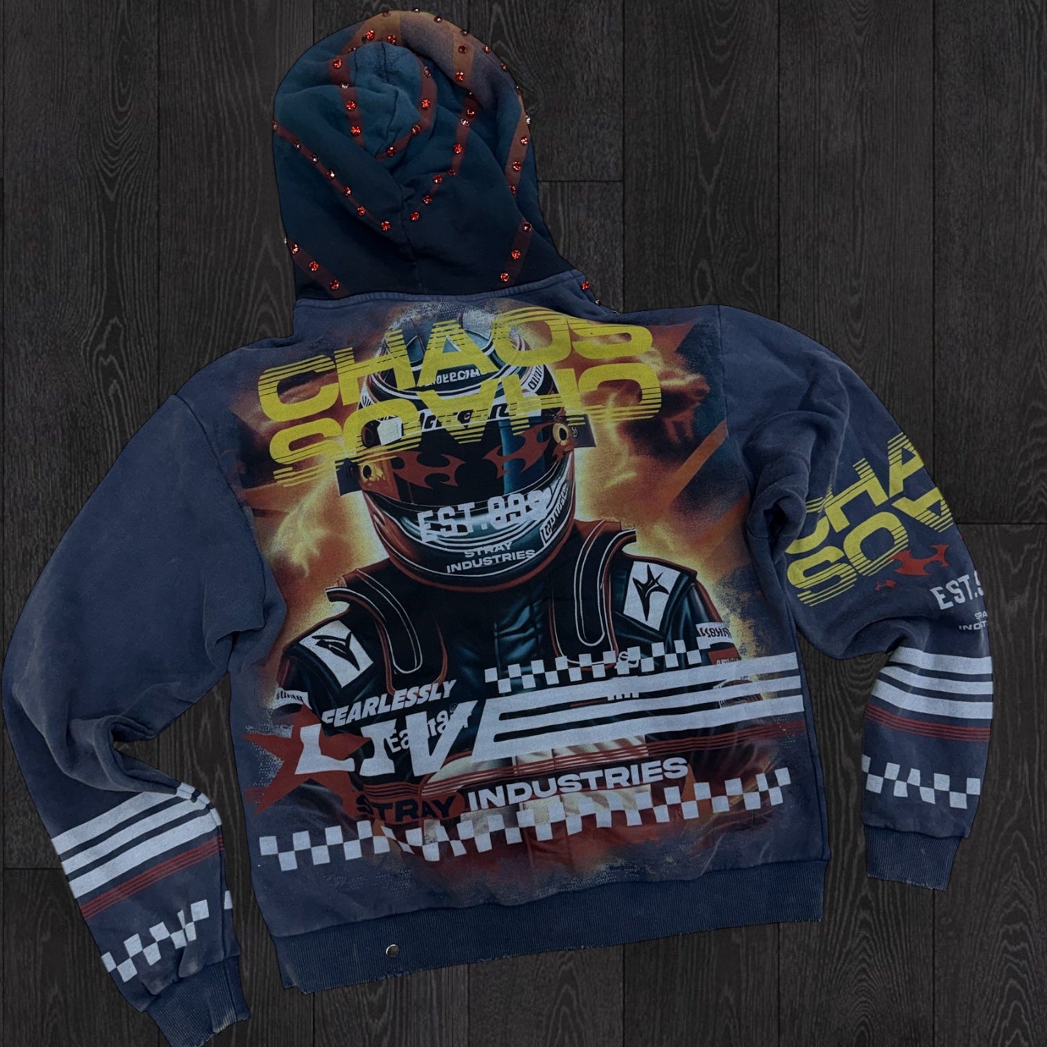 Stray - Fearless Crystal Hoodie - Navy - 1615