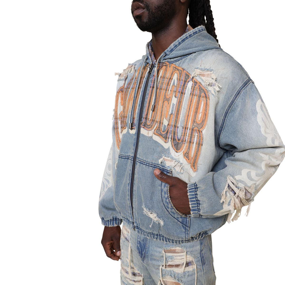 Rise - Denim Bomber Jacket - Mnich - JJ25644