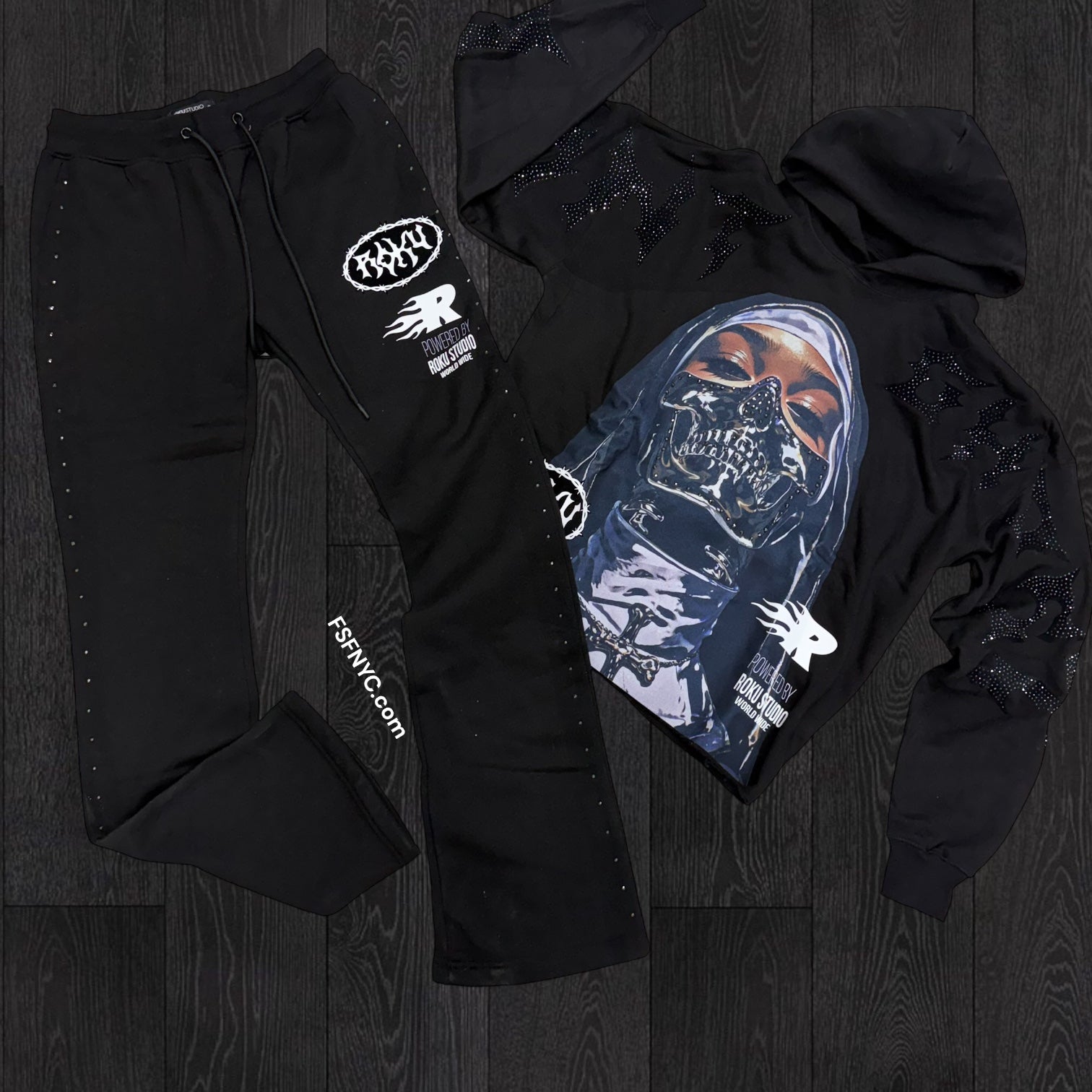Roku - Saint Stacked Sweat Suit - Black - 1836
