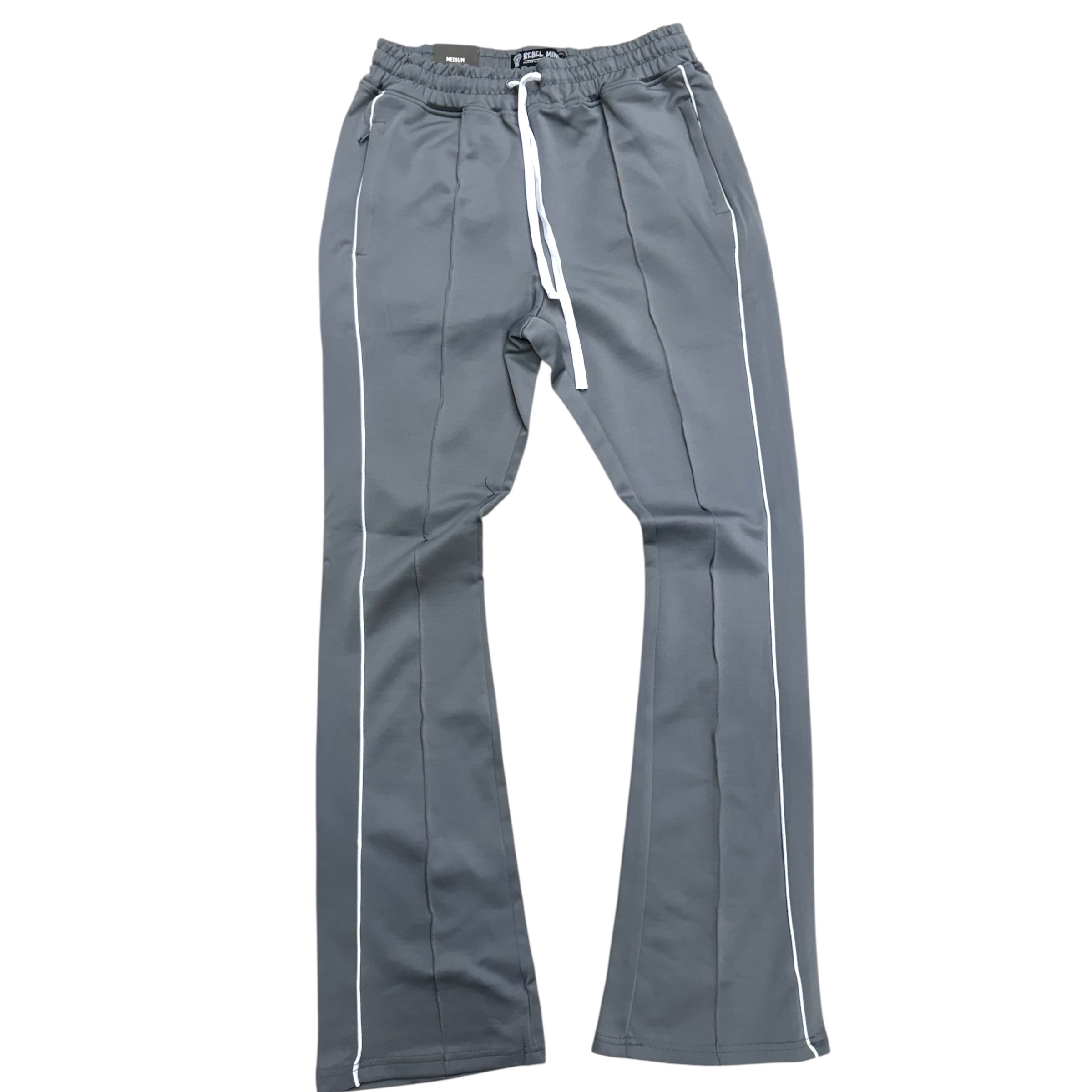 Rebel - Track Stacked Flare Pants - Grey - 470 570