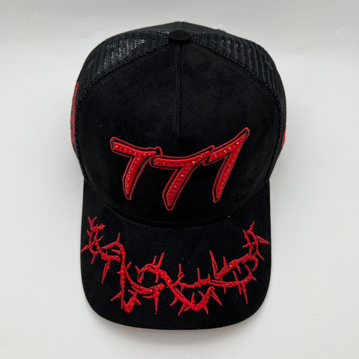 Hudson - “Chains” 777 Trucker hat - Black/Red V2