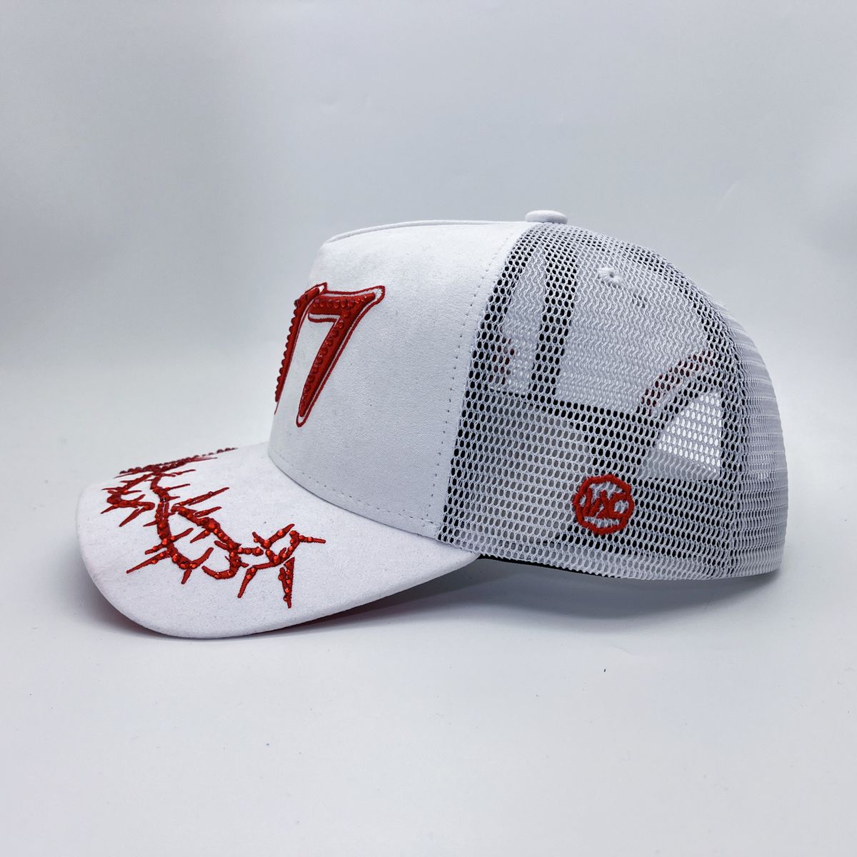 Hudson - “Chains” 777 Trucker hat - White Red V2