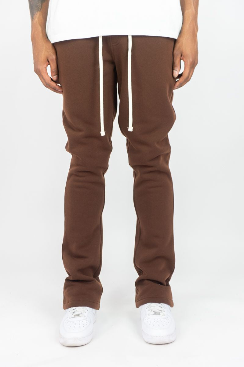 Rebel Stacked Flare Sweat Pants Brown 475