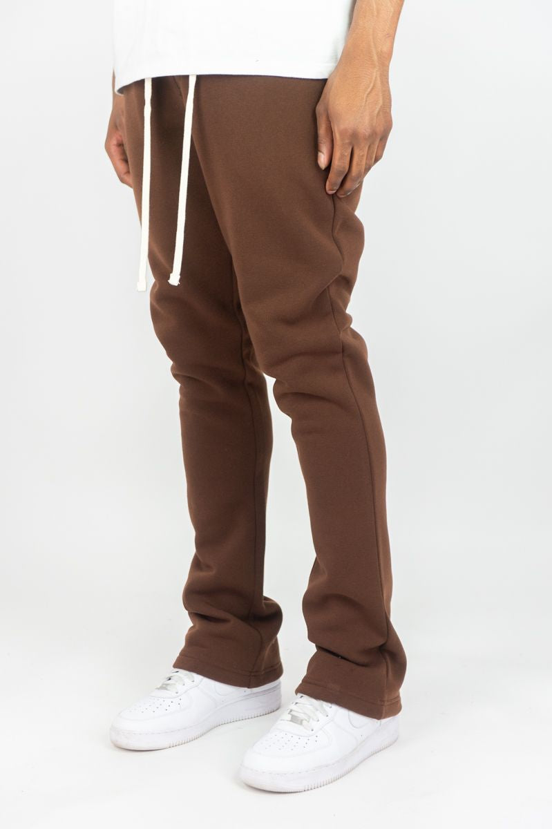 Rebel Stacked Flare Sweat Pants Brown 475