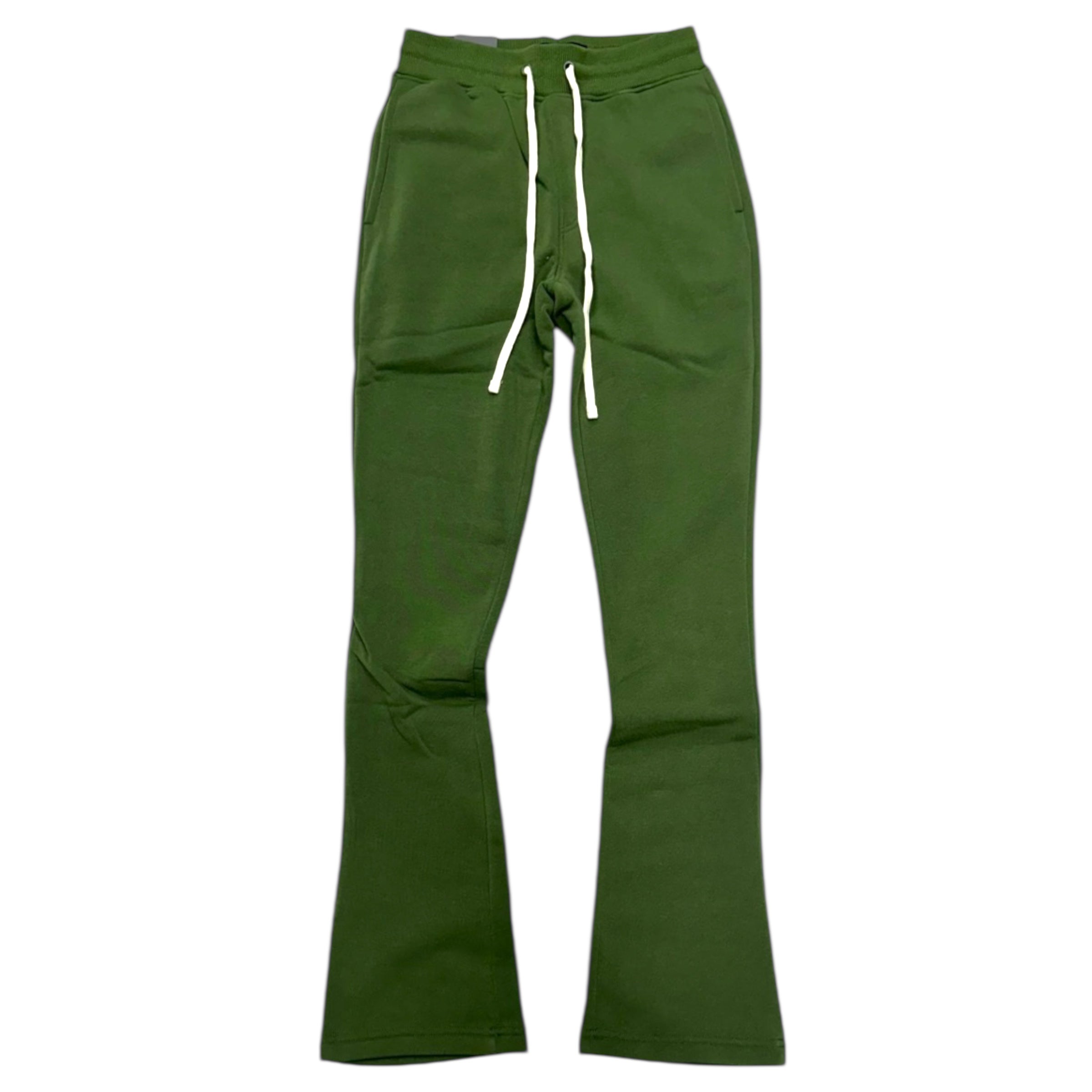 Rebel Stacked Flare Sweat Pants Olive 475