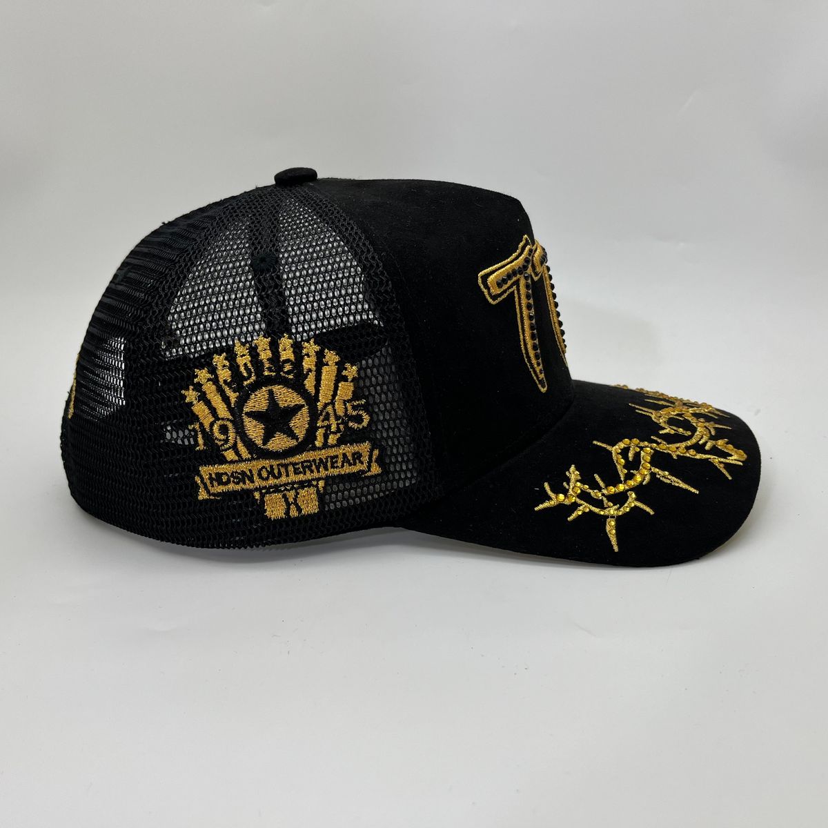 HDSN - “Chains” 777 Trucker hat - Black/Gold V2