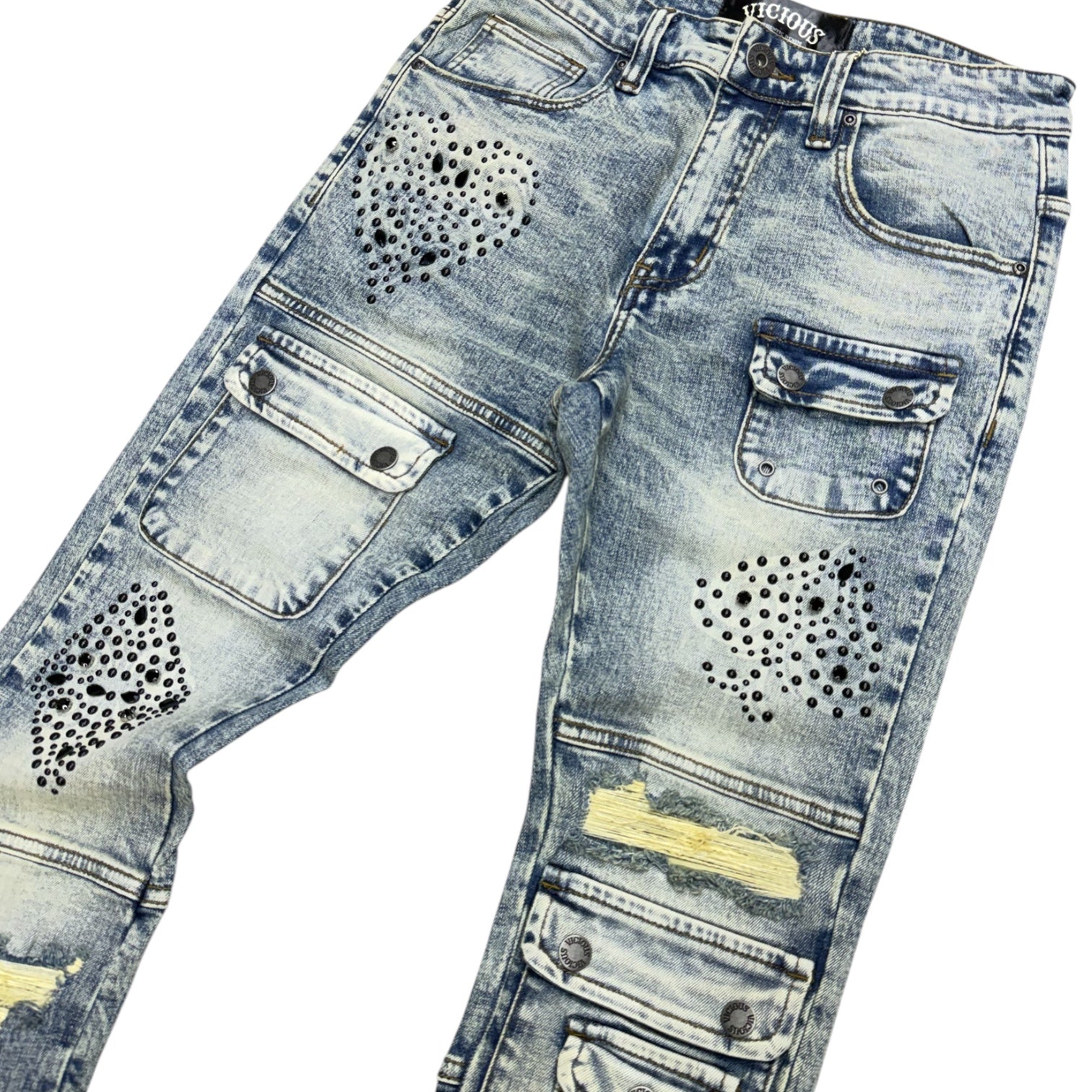 Vicious - Cargo lucky Seven Flare Denim - Mud - VC1020 zi