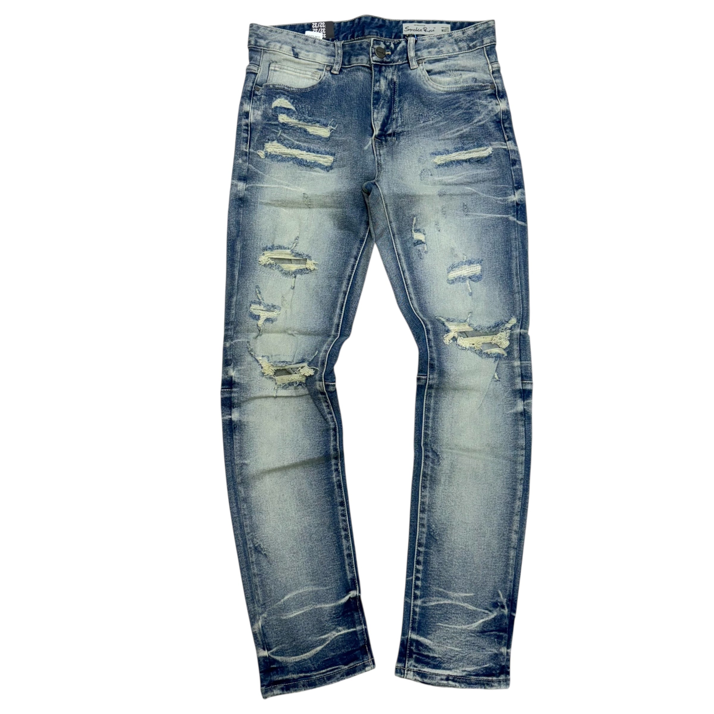 Rise - Slim Fit Ripped Denim - Fen.Blue - JP23733