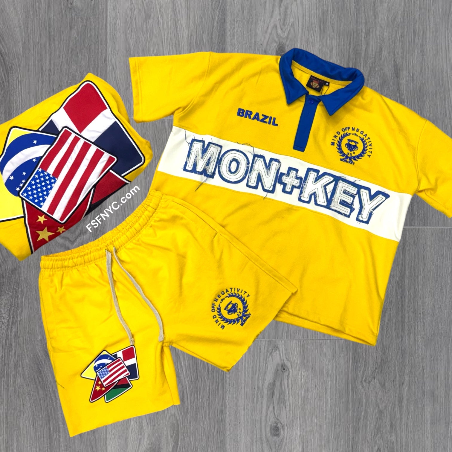 MMC - Brazil Polo Rugby Short Set - Yellow