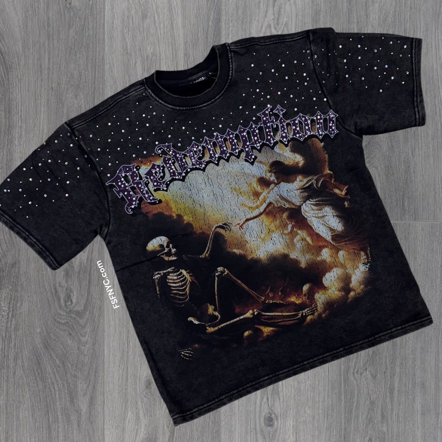 Redemption Rhinestone T-shirt - Black - 11130