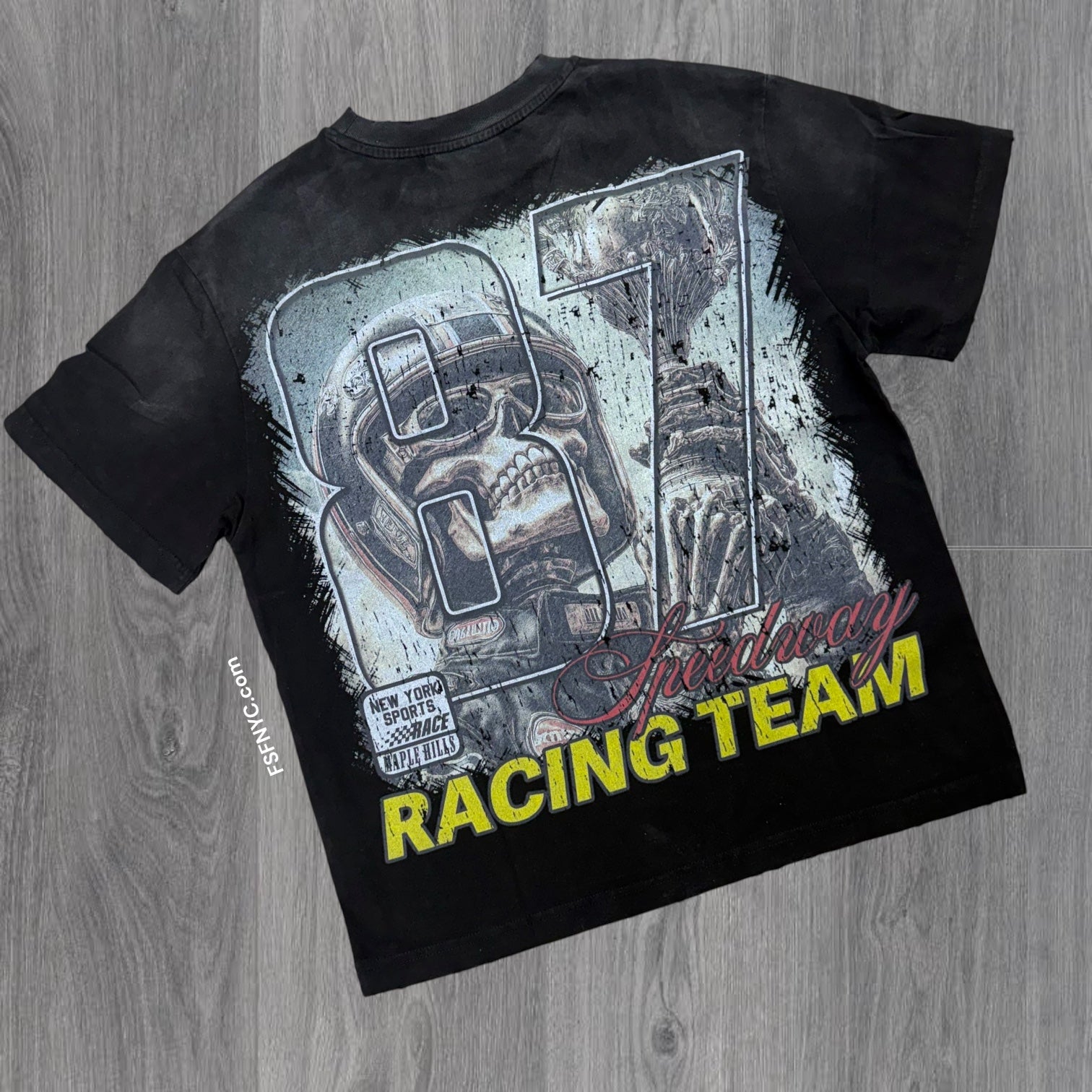 Space - Skull Racing T-shirt - Black - TS07