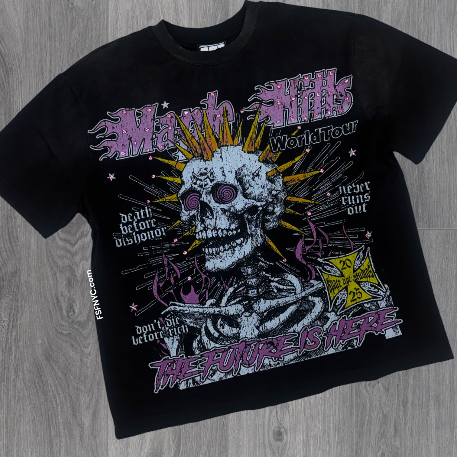 Space - Skull Spike T-shirt - Black - TS01