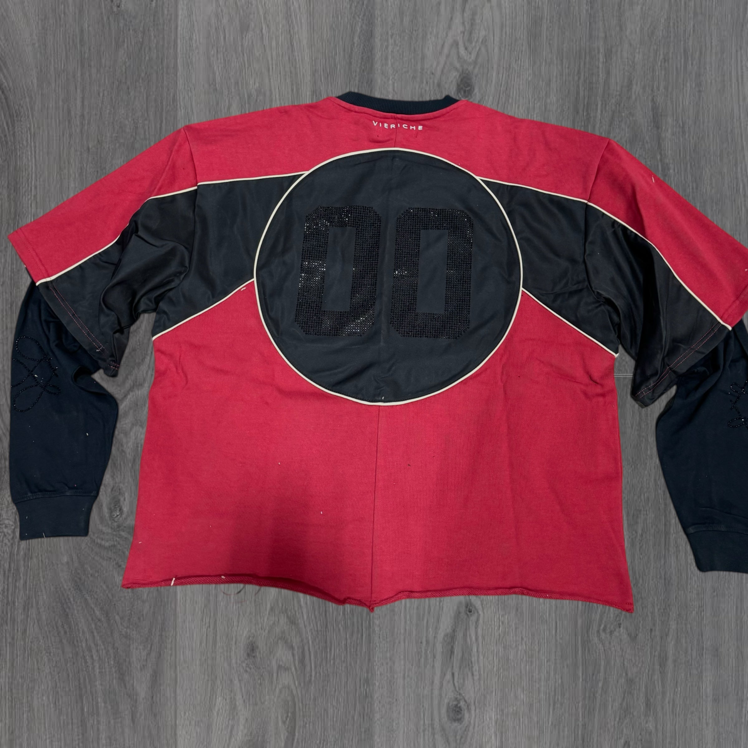 VR - Stacked Crystal Crew Sweat Suit - Red - VR1403