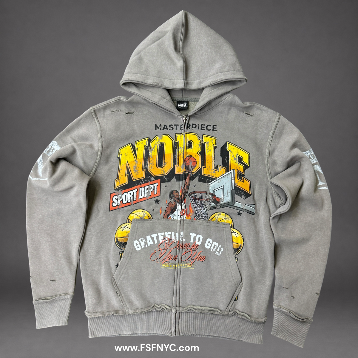 Noble - Dunk Zip Up Hoodie - Grey