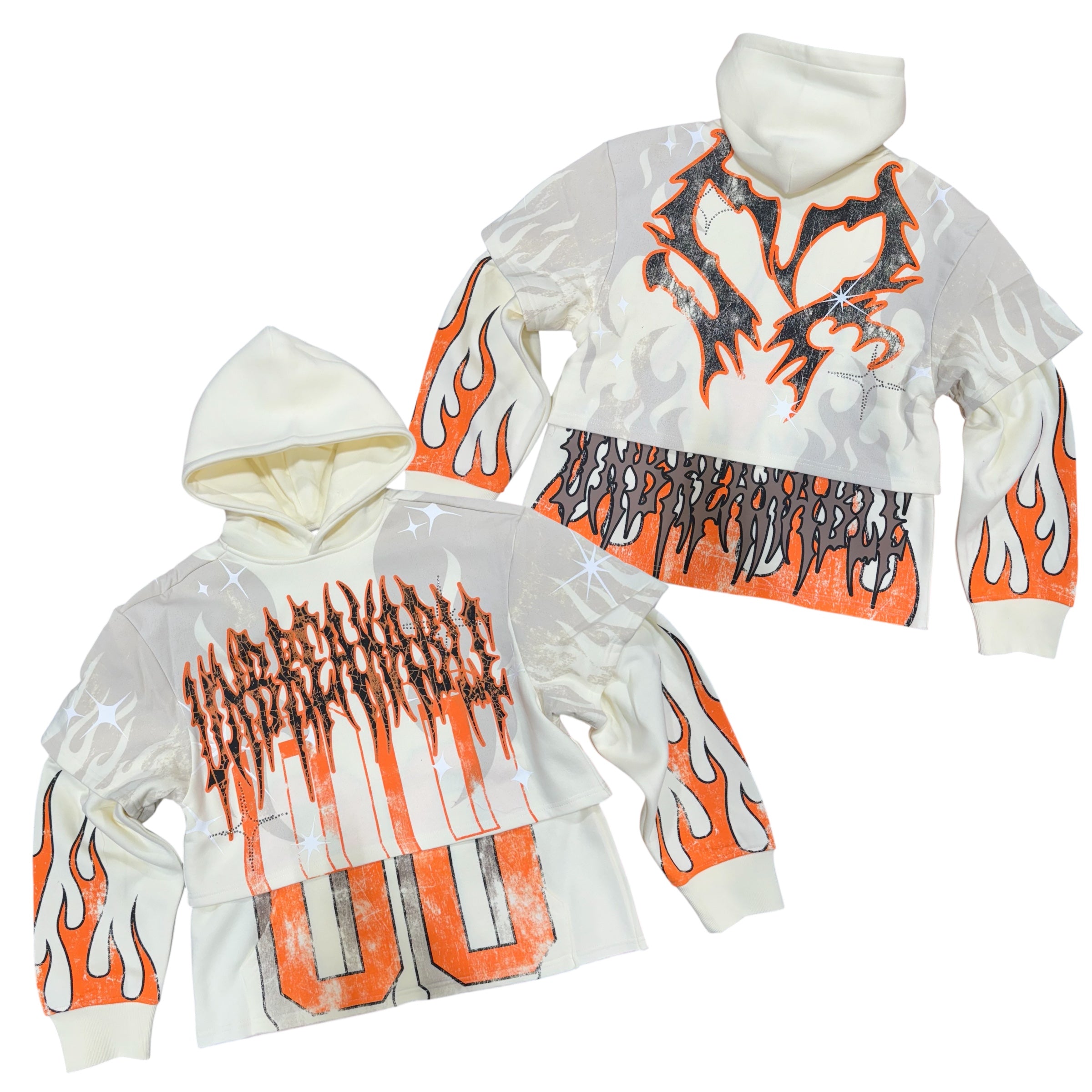 Rise - Double Hoodie Flame - Orange - 25617