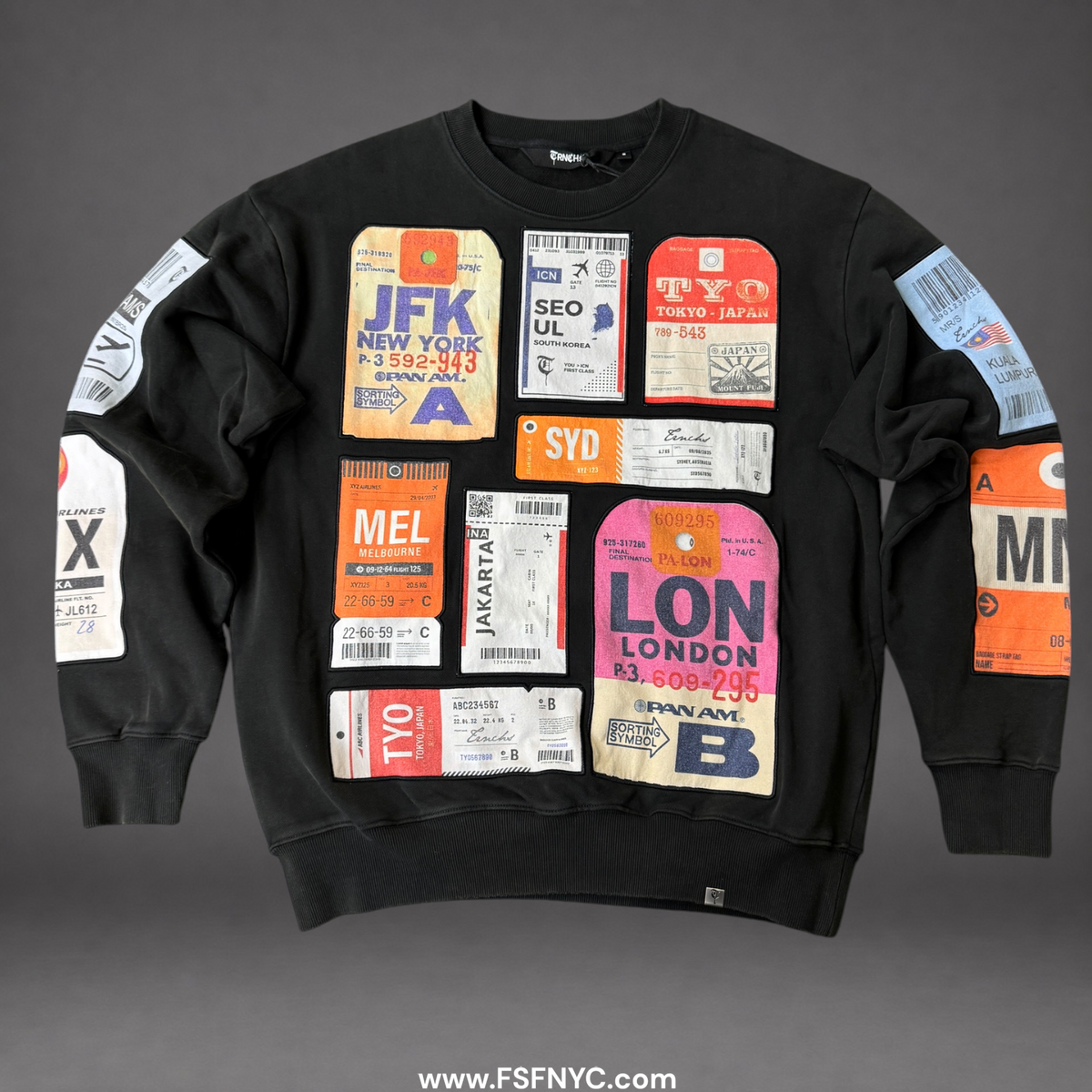 TRNCHS - AirMail Crew Sweater - Black