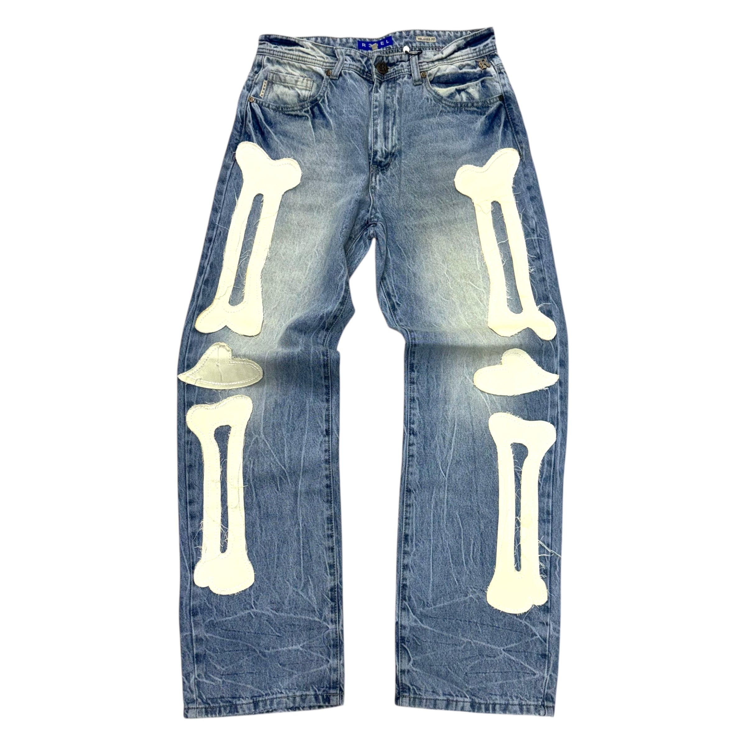 R Patched Straight Fit Denim Jeans Vintage 665