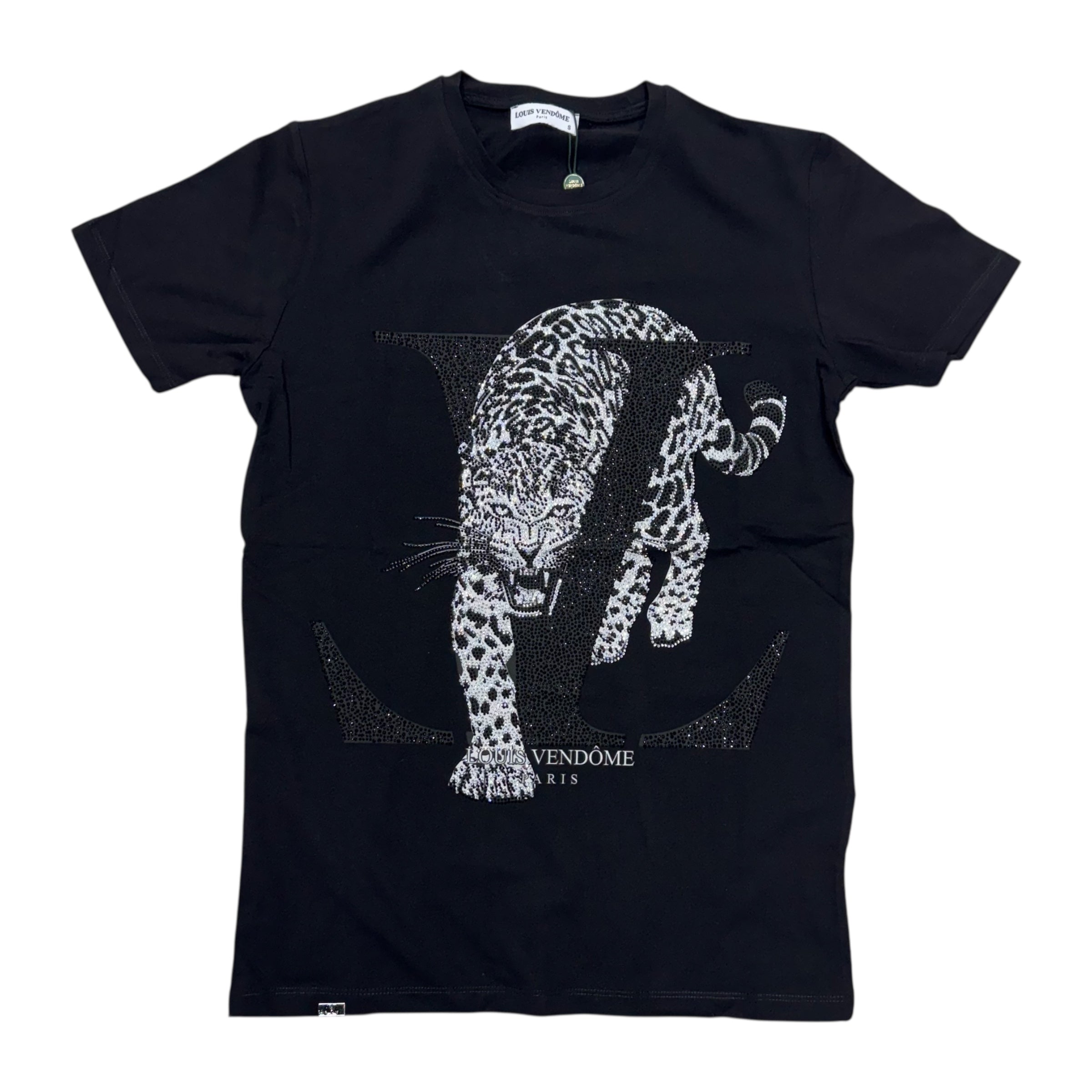 Vendom Leapord Rhinestone T-shirt Black v66 M