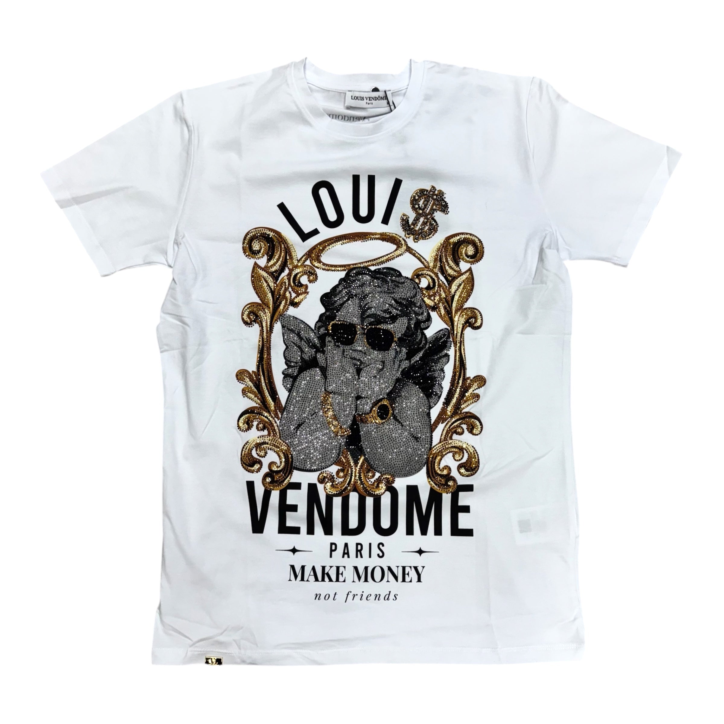 Vendom Make Money Rhinestone T-shirt White v78 M