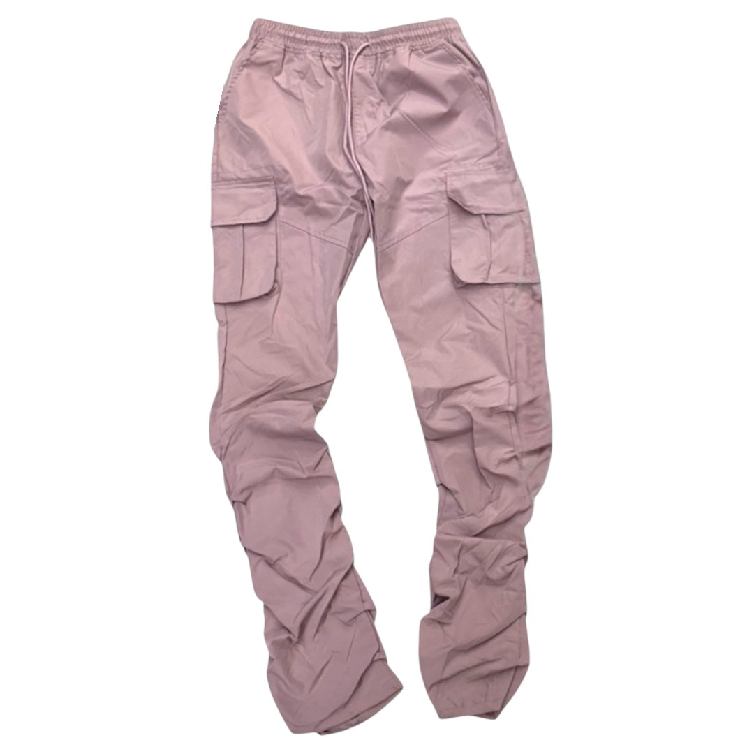 Rebel - STACKED NYLON CARGO PANT (DUSTY PINK) 422