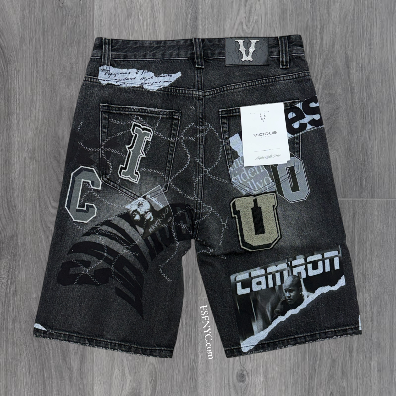 Vicious - History Denim shorts- v.Black -vc1213