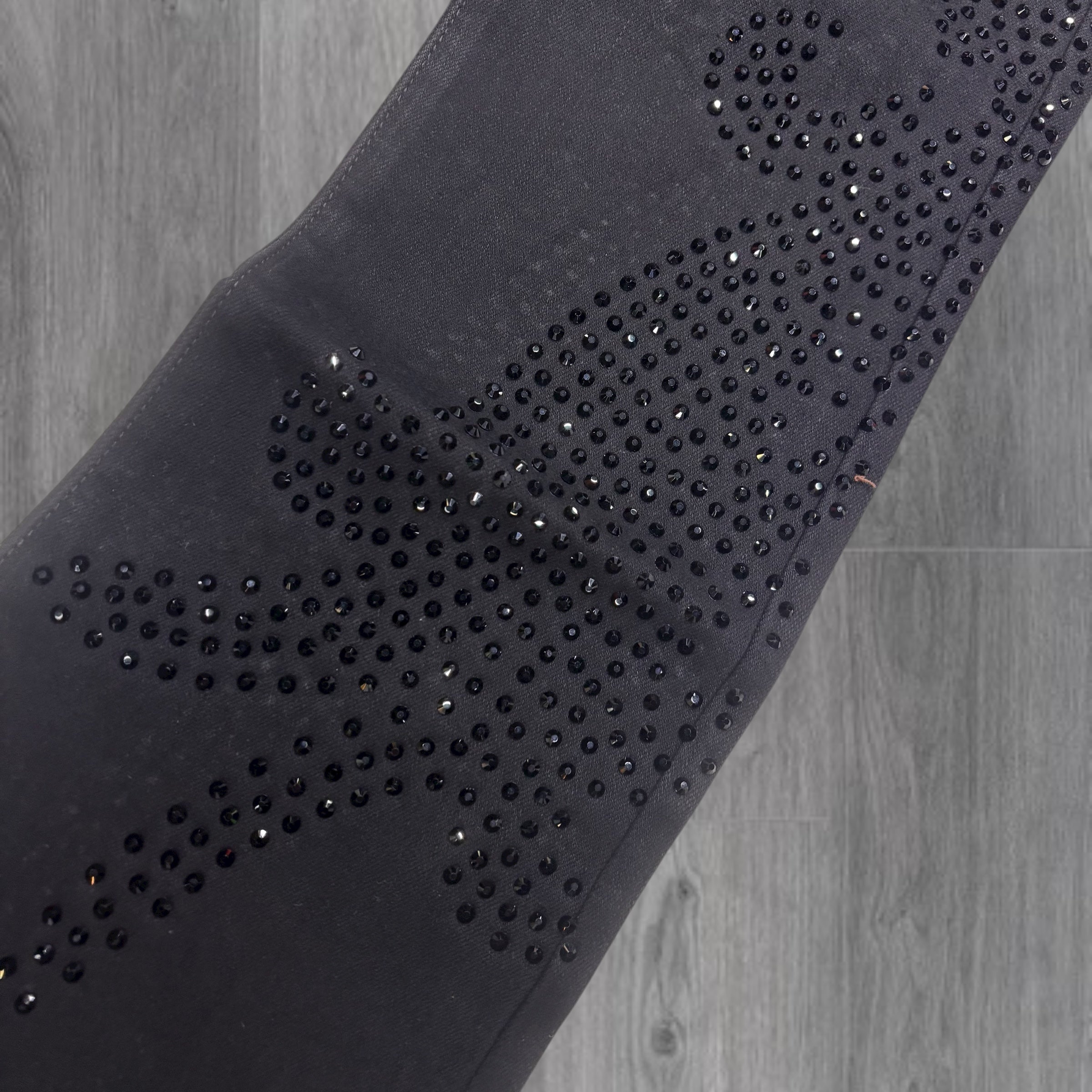 REELISTIK - Floral Rhinestone Flare Denim - BLK - RST6040