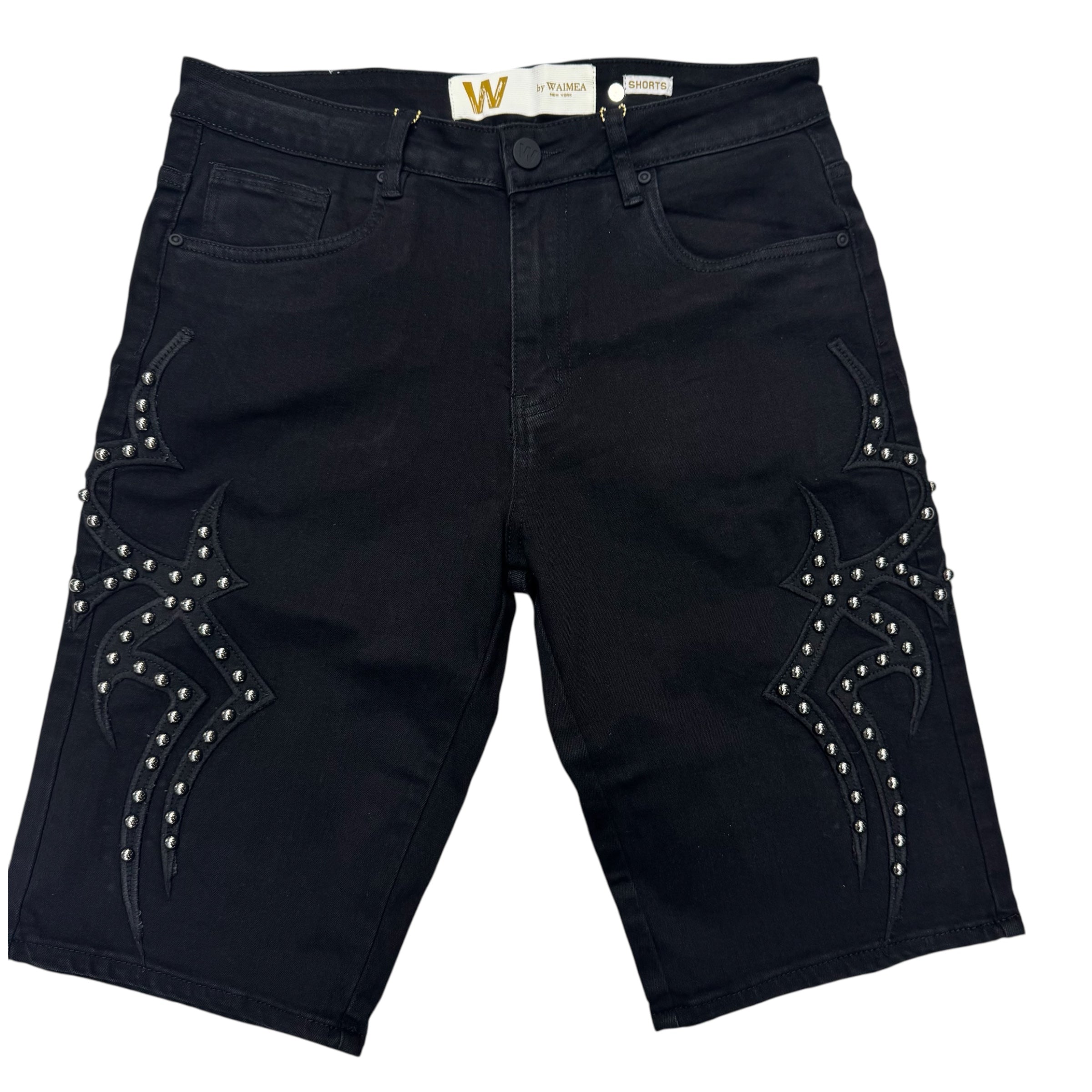 WStudded Shorts Jet Black M7528D