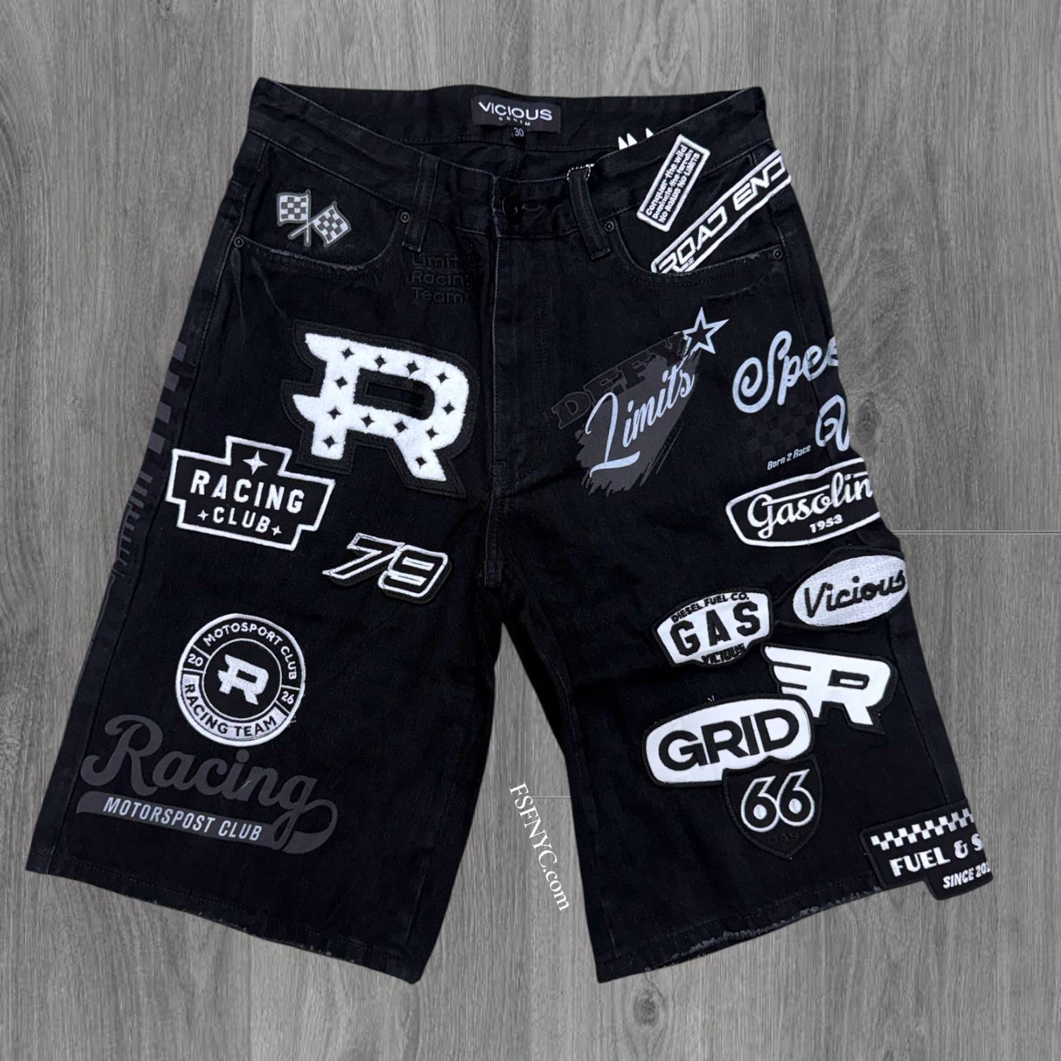 Vicious - Gas Denim shorts- Black - Vc1204
