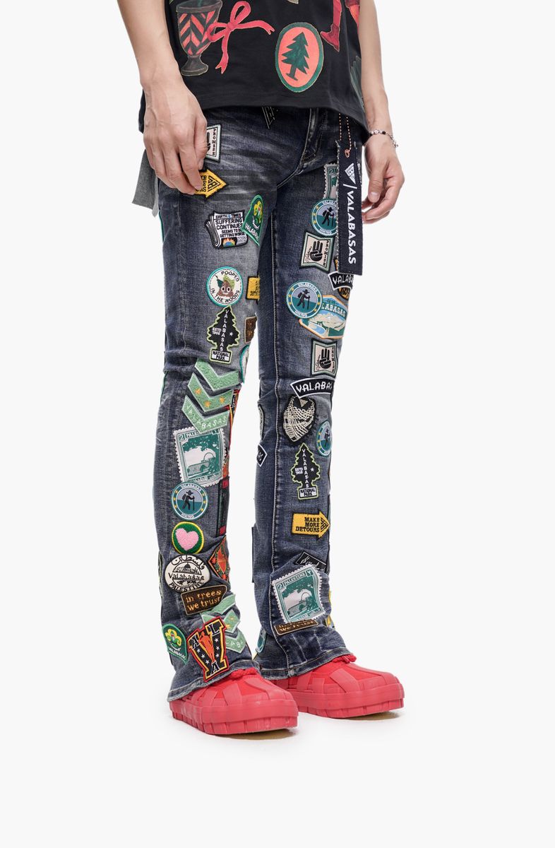 Valabasas- Stacked Axis Patch Denim - Dark Blue - 109