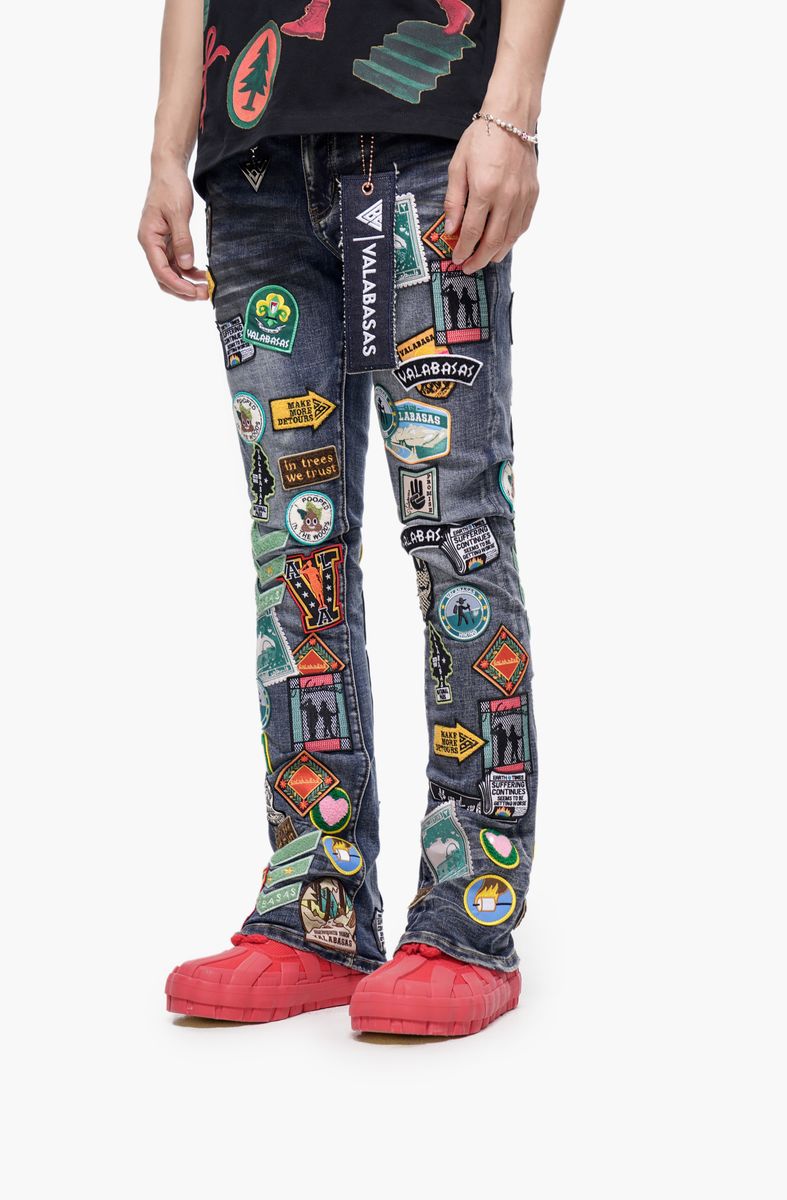 Valabasas- Stacked Axis Patch Denim - Dark Blue - 109