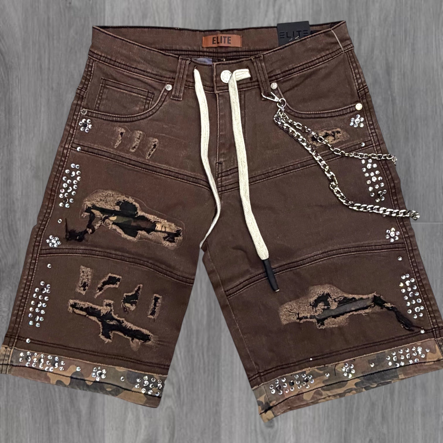 Elite - Dreams Denim Shorts - Brown - 19459