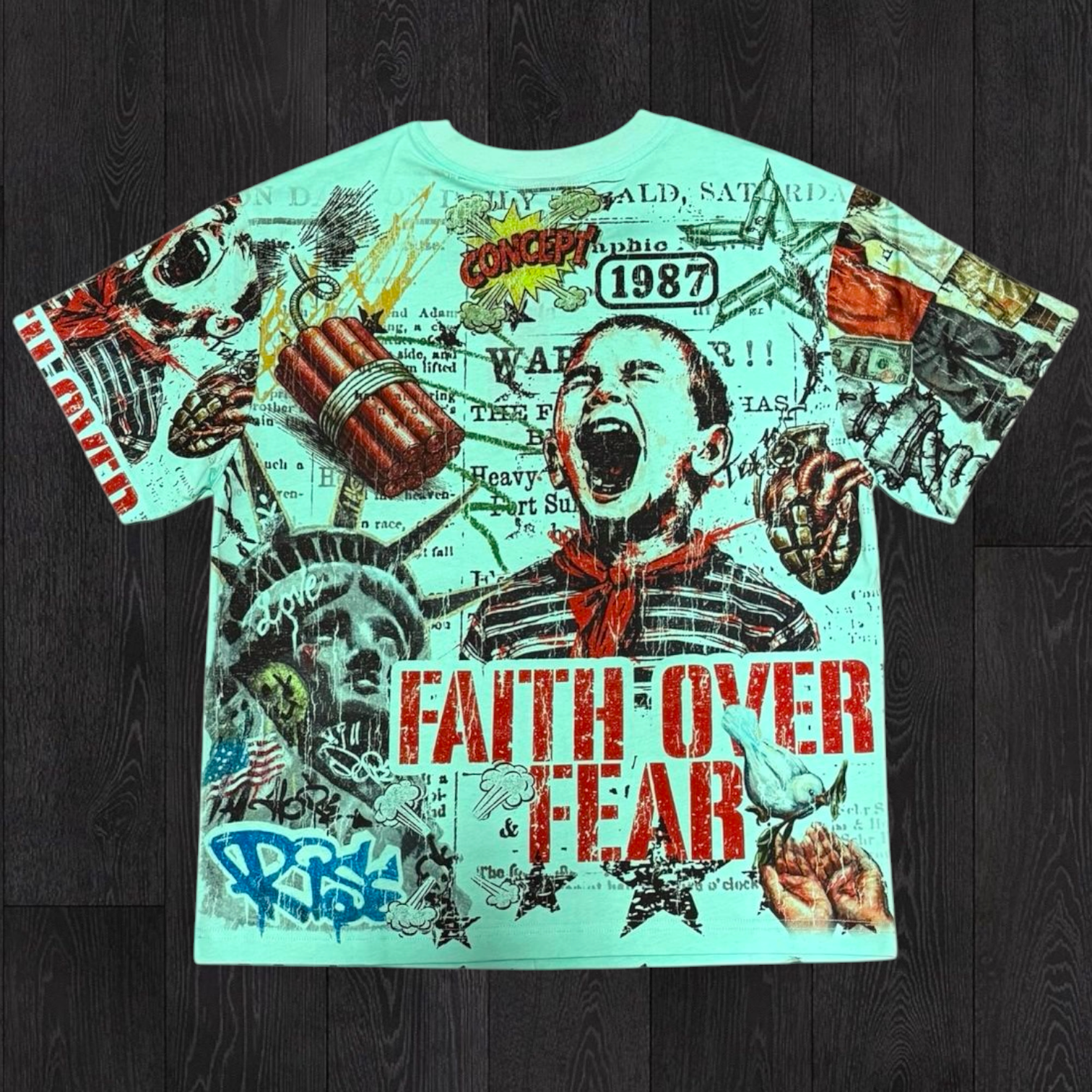 Con - Over Fear T-shirt - Aqua - 4 (2)
