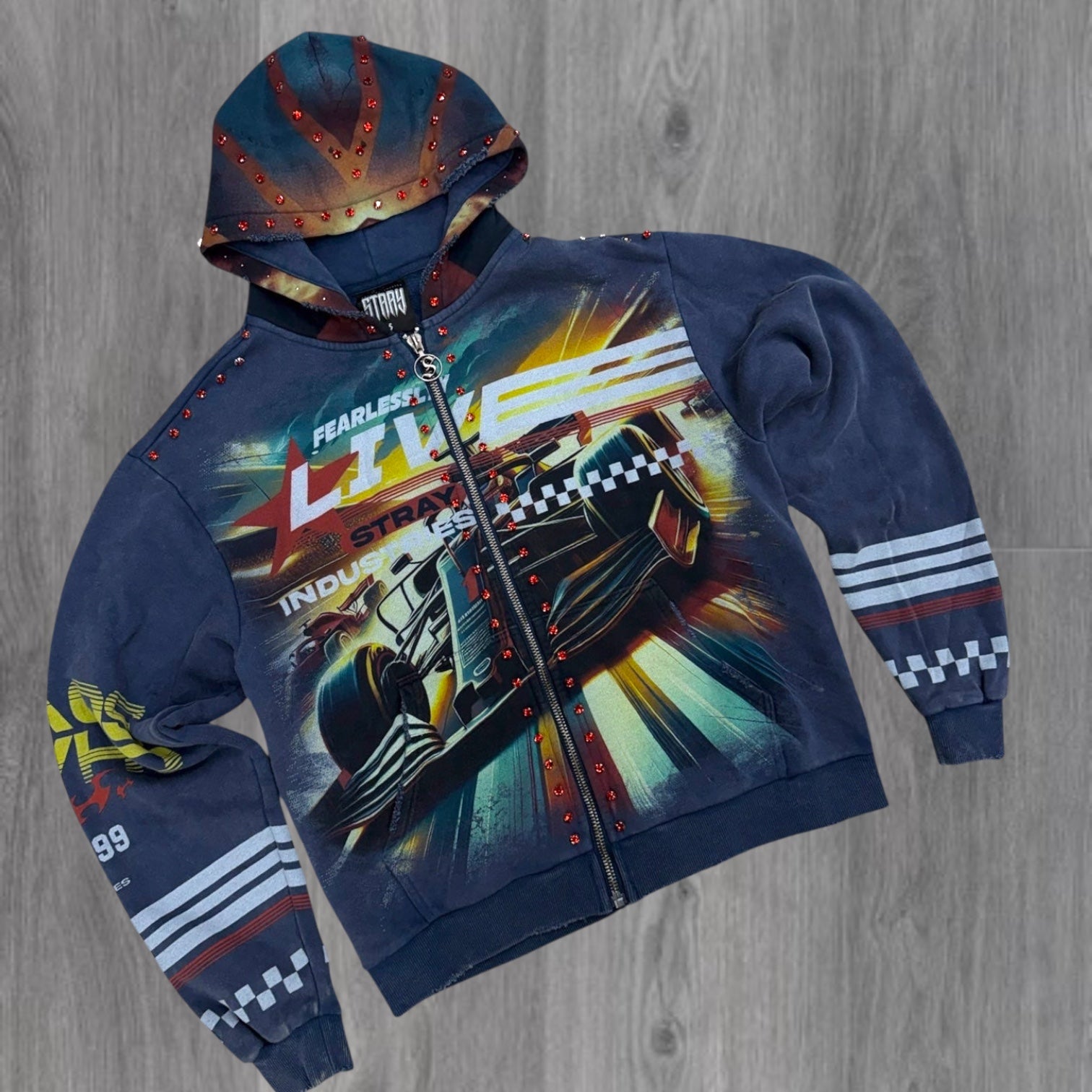 Stray - Fearless Crystal Hoodie - Navy - 1615