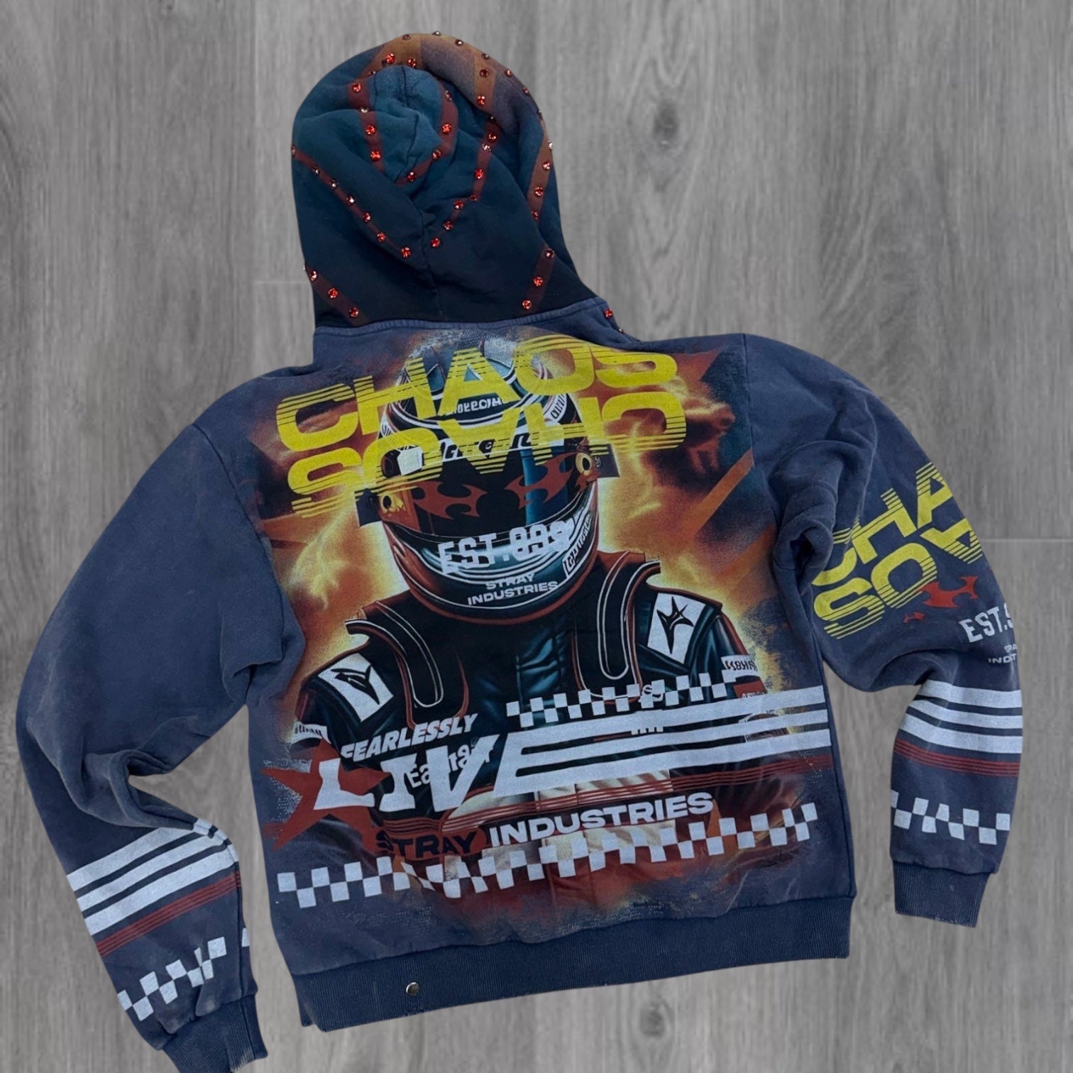 Stray - Fearless Crystal Hoodie - Navy - 1615