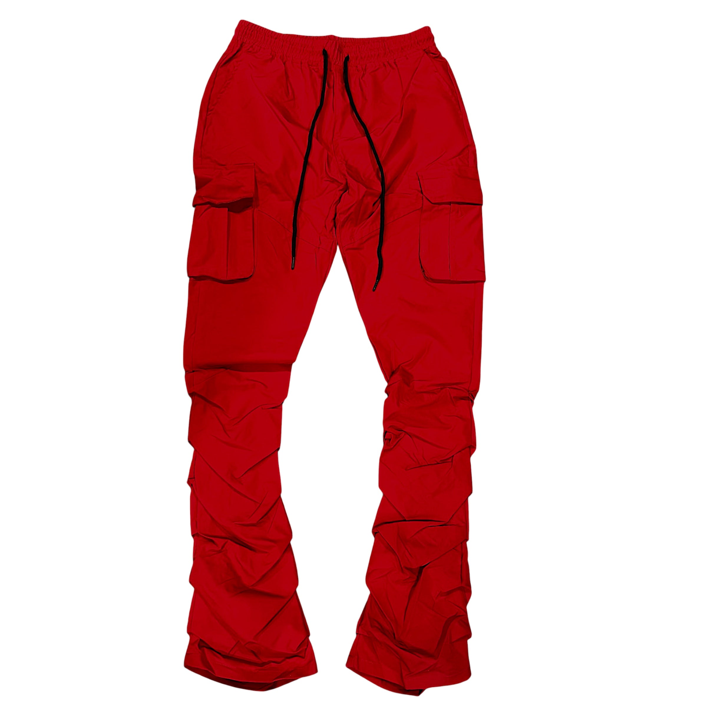 Rebel - Stacked Nylon Cargo Pants (Red) 422 522