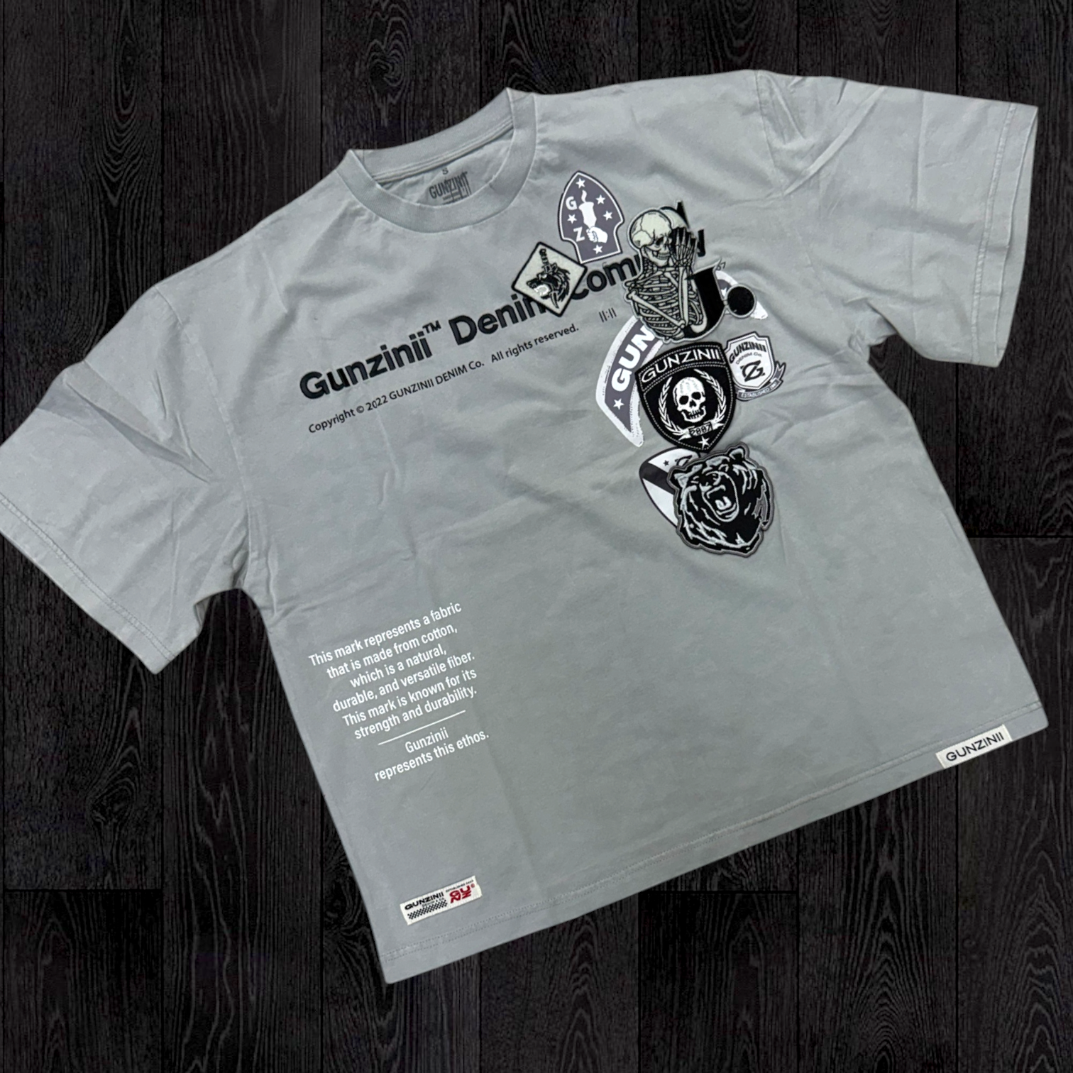 Gunzinii - Patch Work T-shirt - L.Grey - 1055