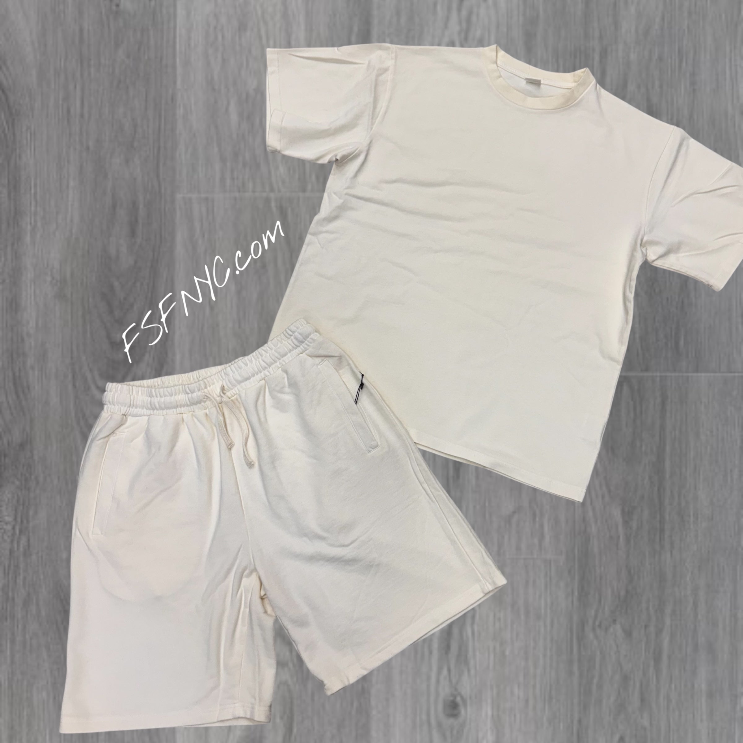 ARM Stone Wash Short Set White 001 M