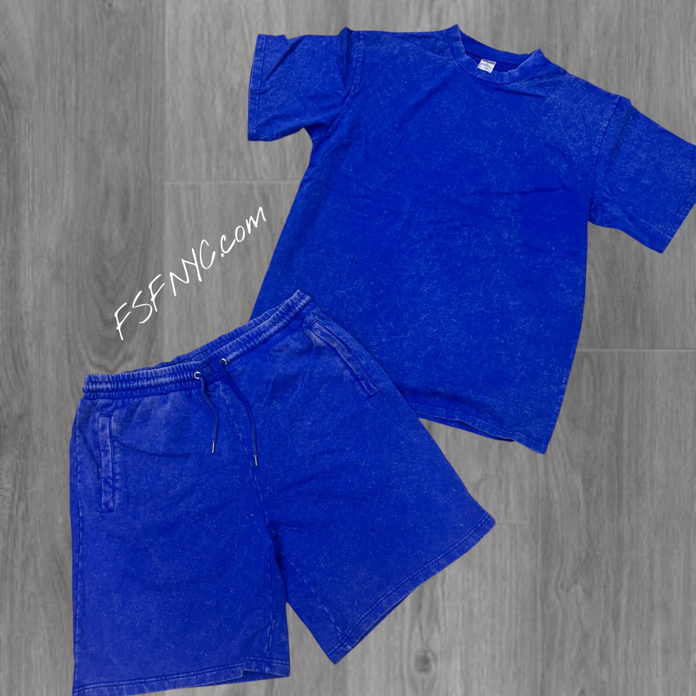 ARM Stone Wash Short Set Royal blue 001 M