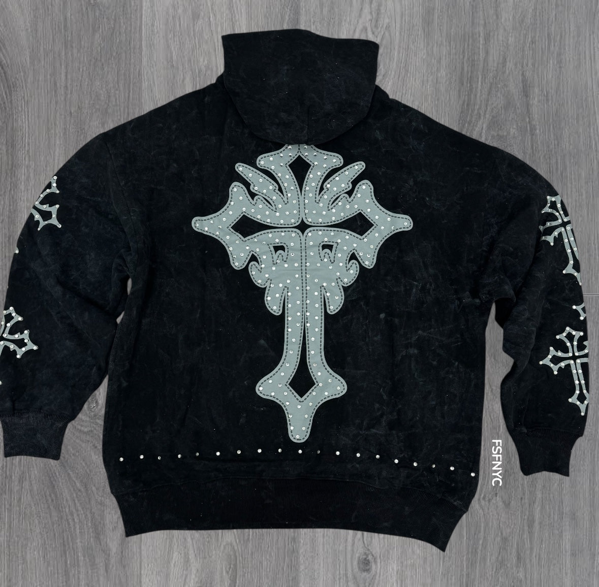 Rebel - Stacked Stud Faith Sweat Suits - CHARCOAL- 370470
