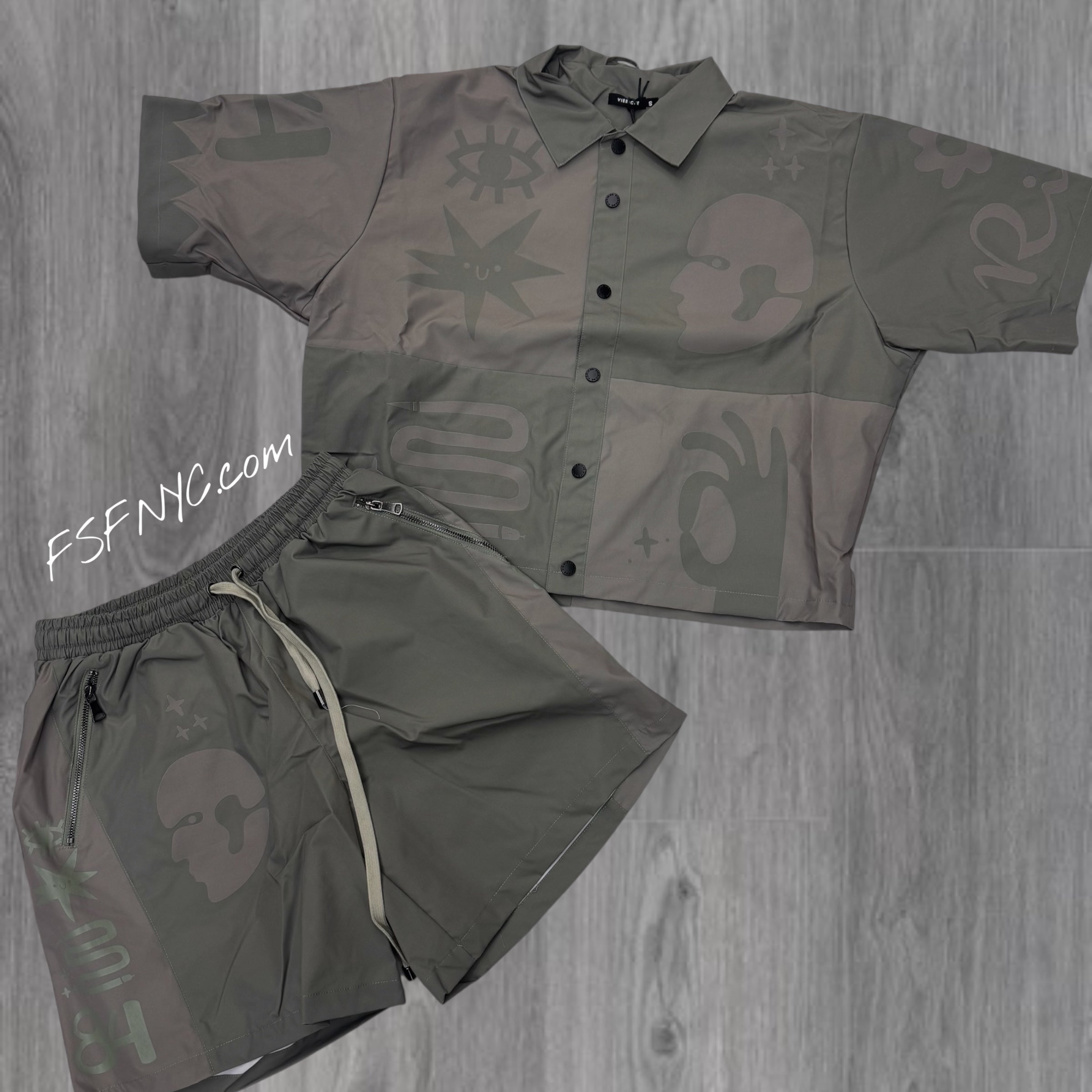 VR Tribal Short Set Tan VR1515-VR1516