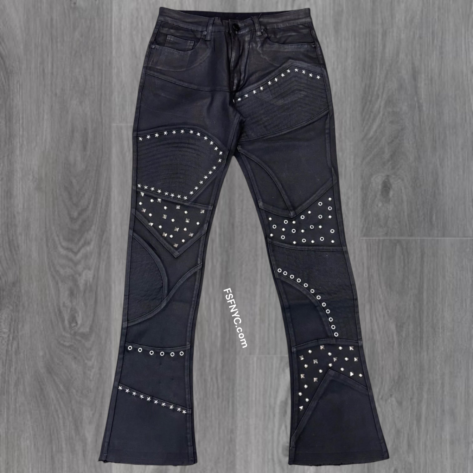 W - The Jabal Stacked WAXED Denim - BlACK - M8309D